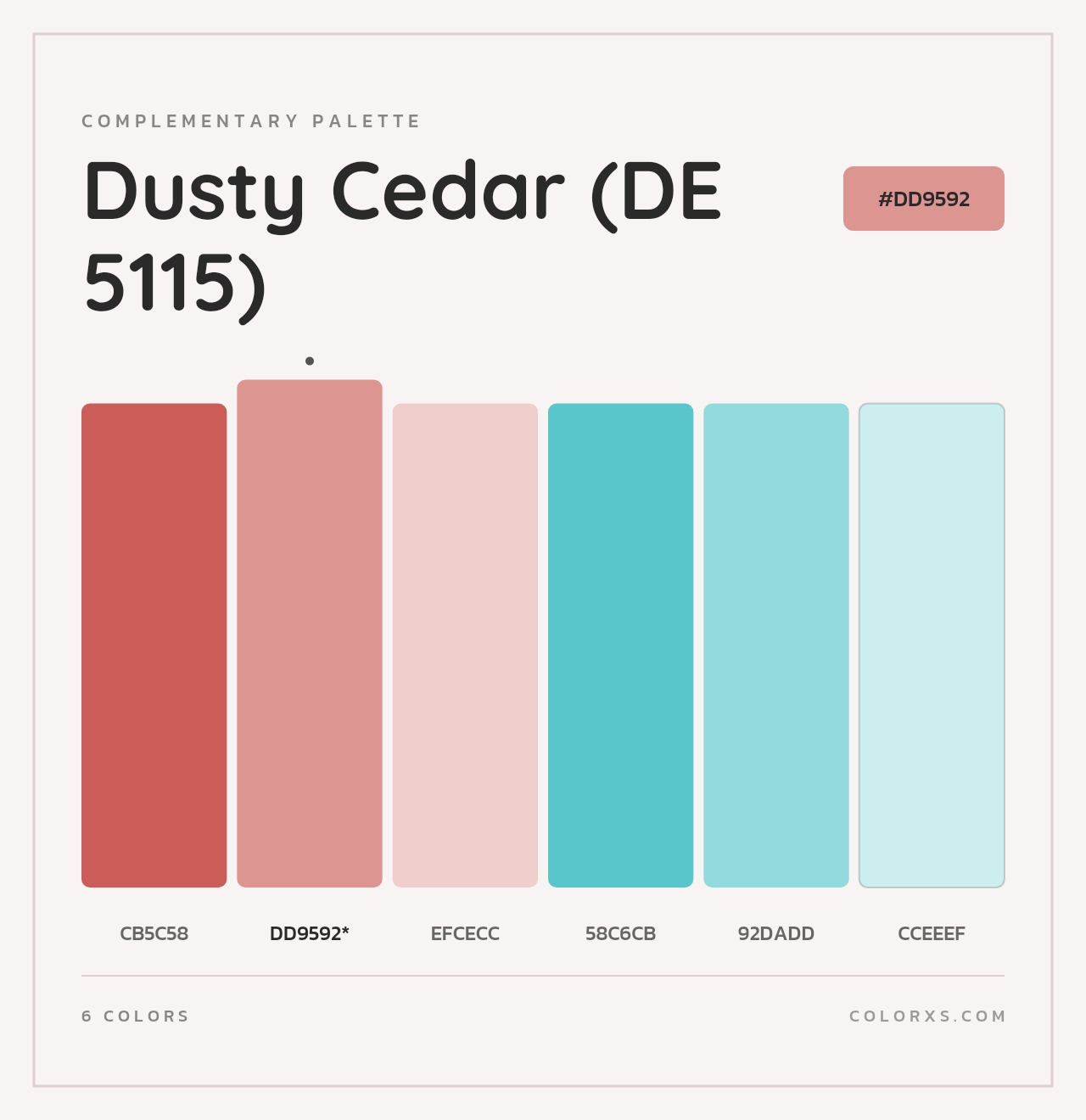 Dusty Cedar (DE 5115) - Complementary Color Palette