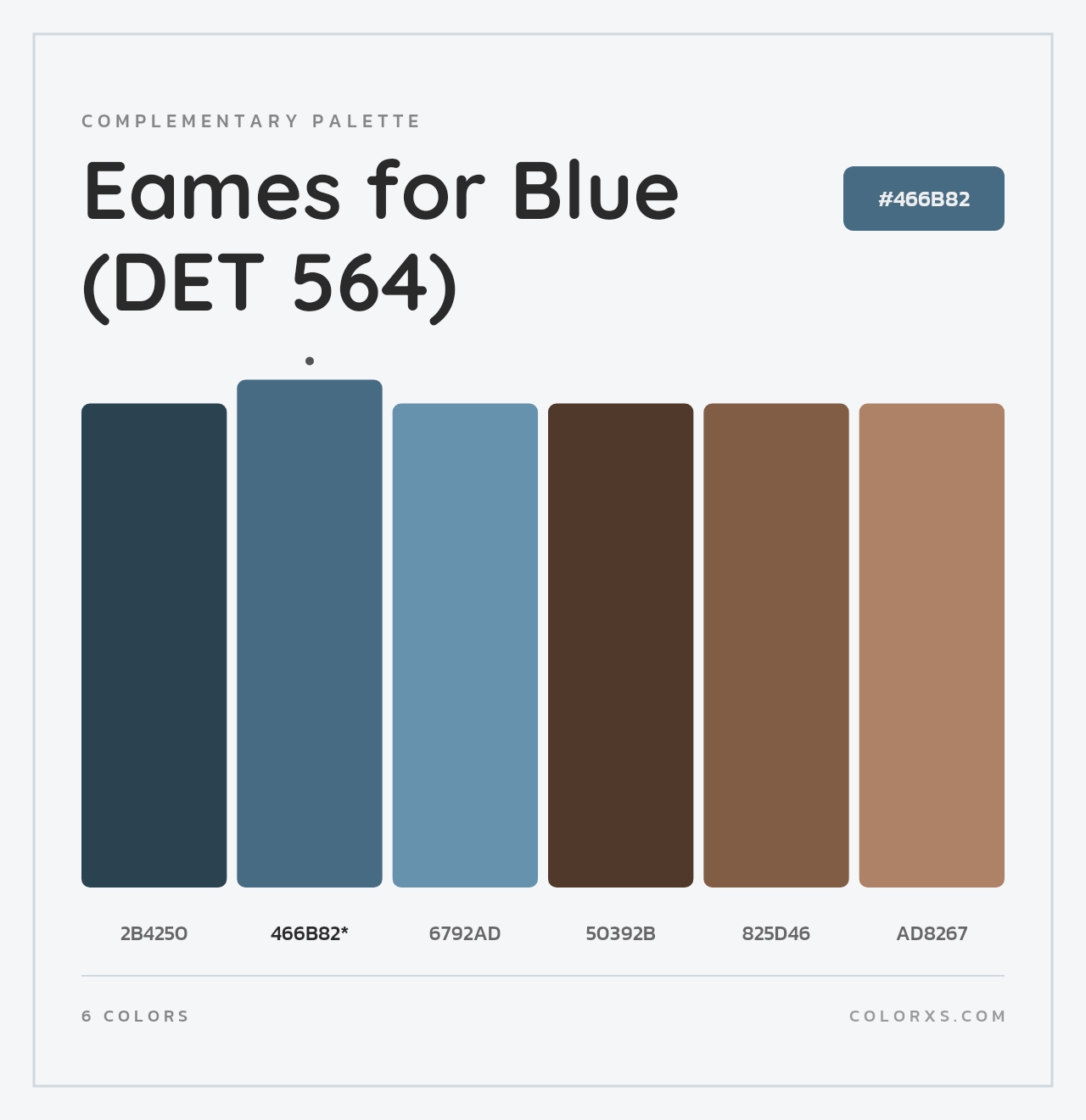Eames for Blue (DET 564) - Complementary Color Palette