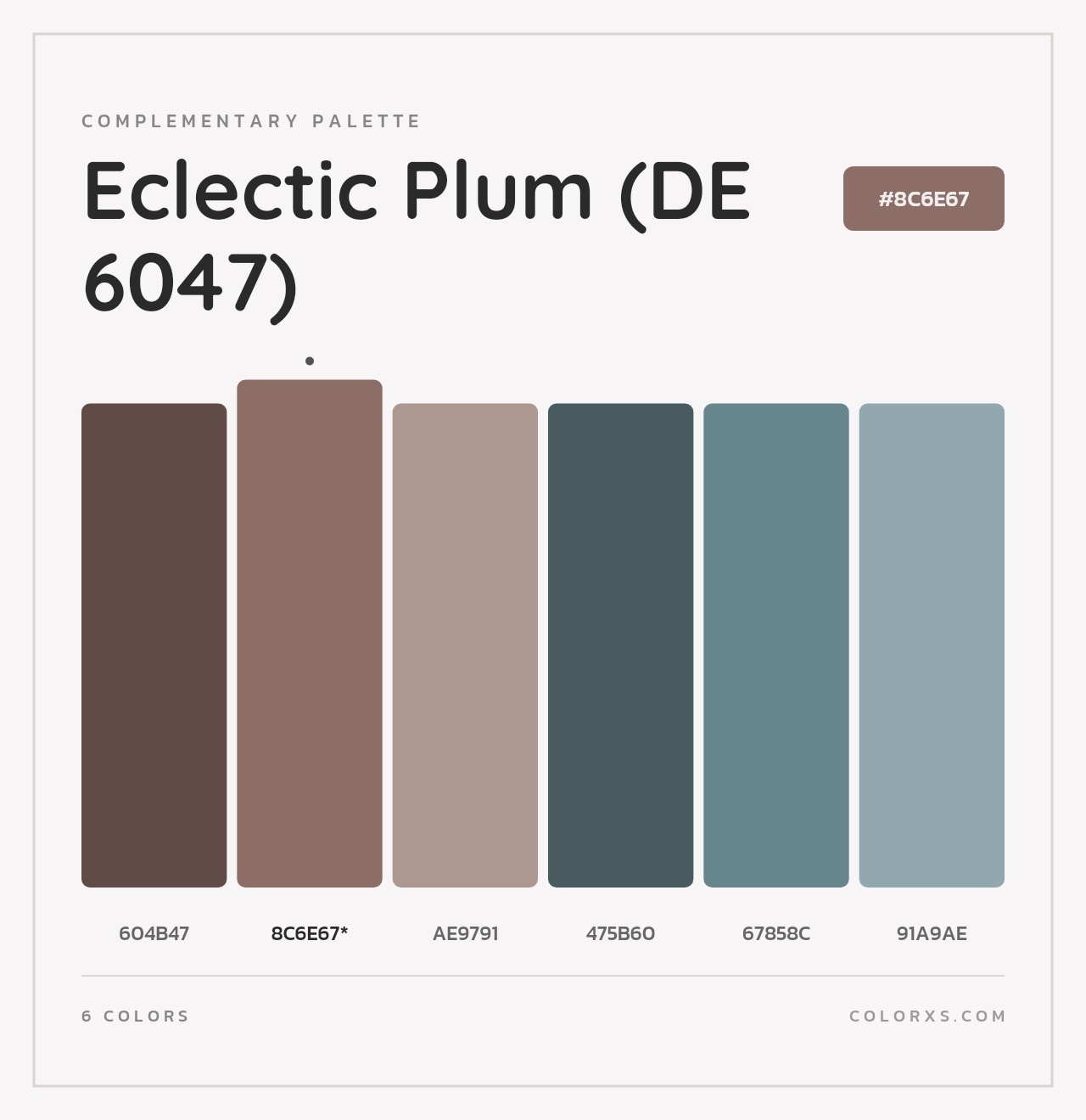 Eclectic Plum (DE 6047) - Complementary Color Palette