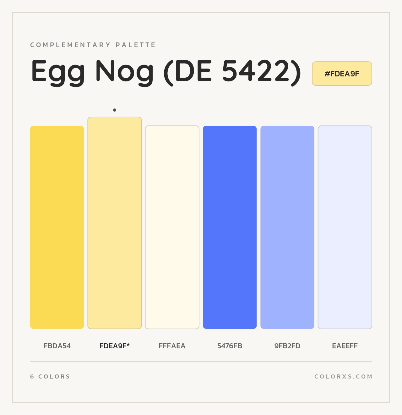 Egg Nog (DE 5422) - Complementary Color Palette