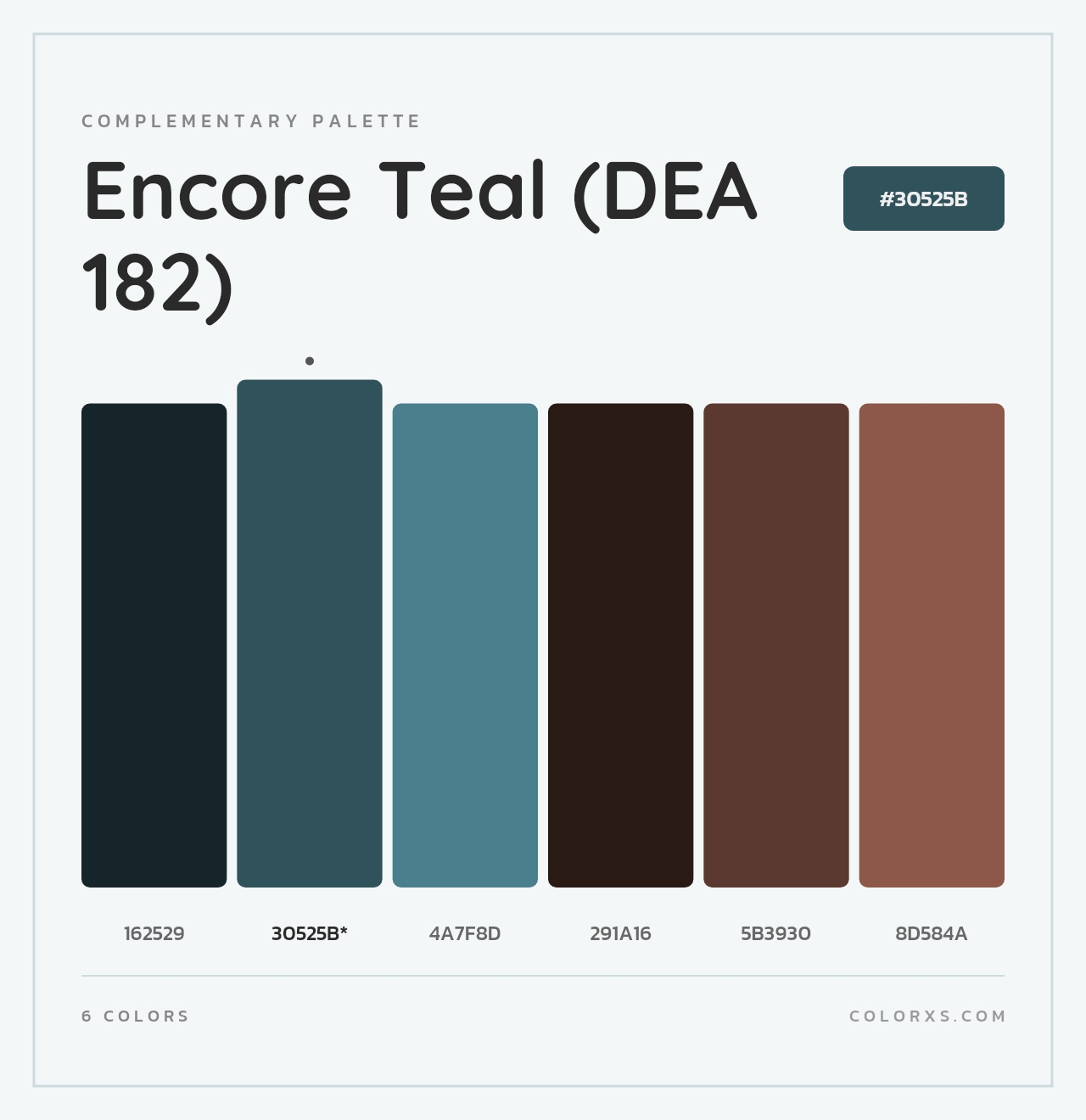 Encore Teal (DEA 182) - Complementary Color Palette