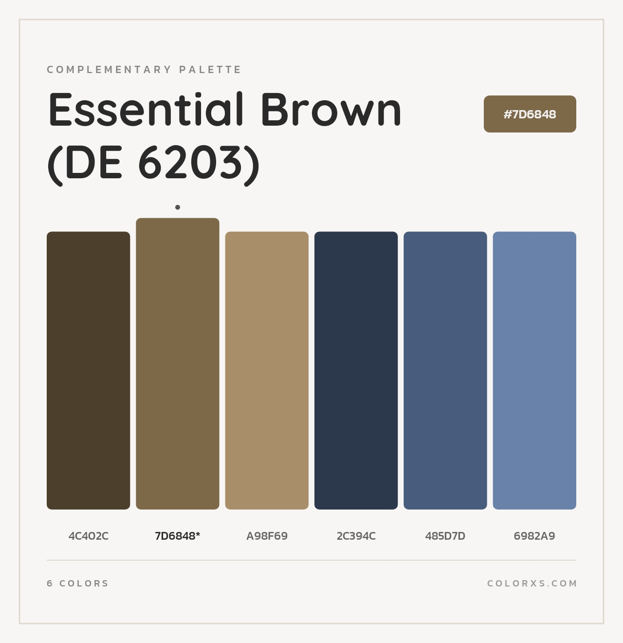 Essential Brown (DE 6203) - Complementary Color Palette