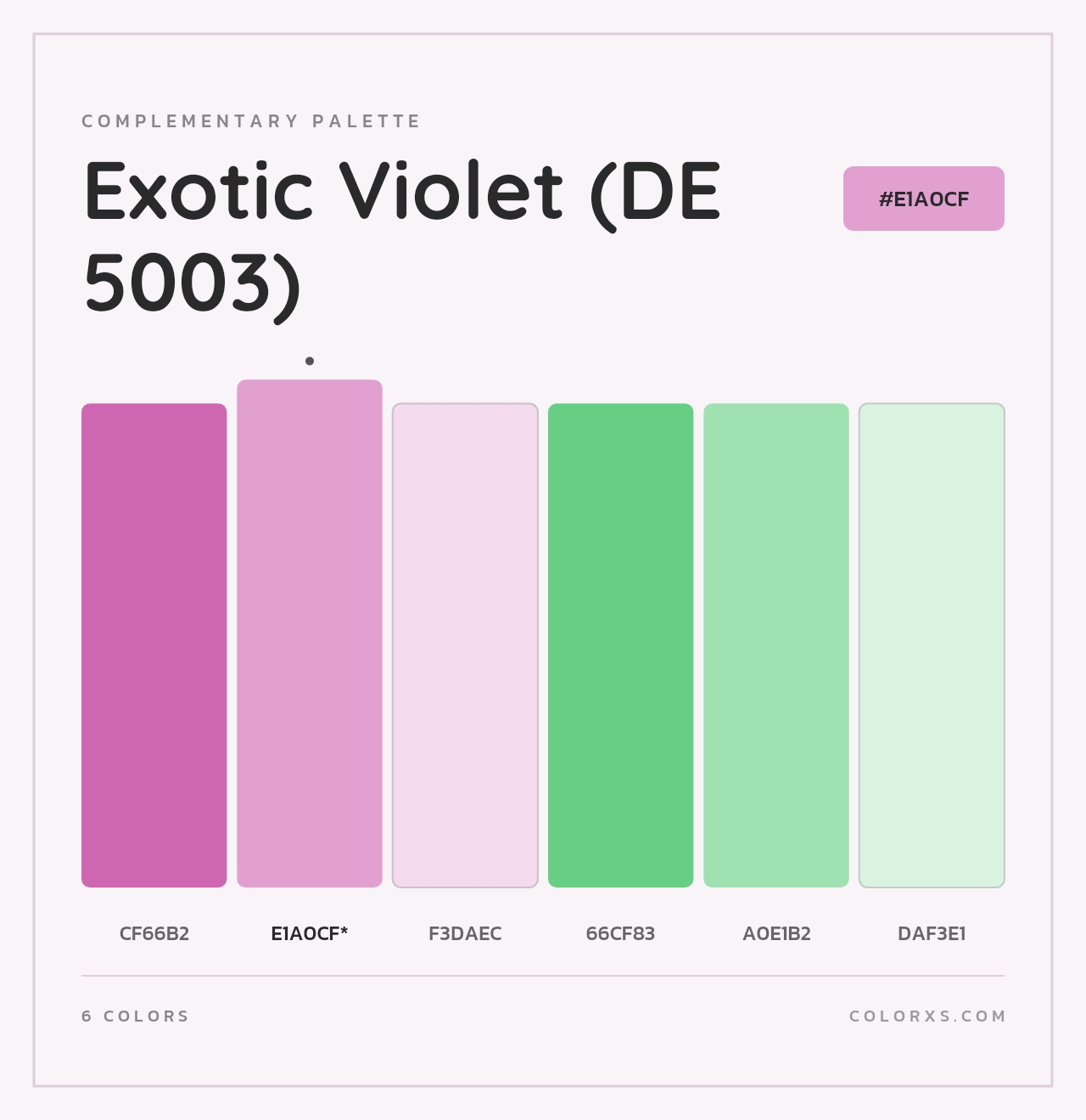 Exotic Violet (DE 5003) - Complementary Color Palette