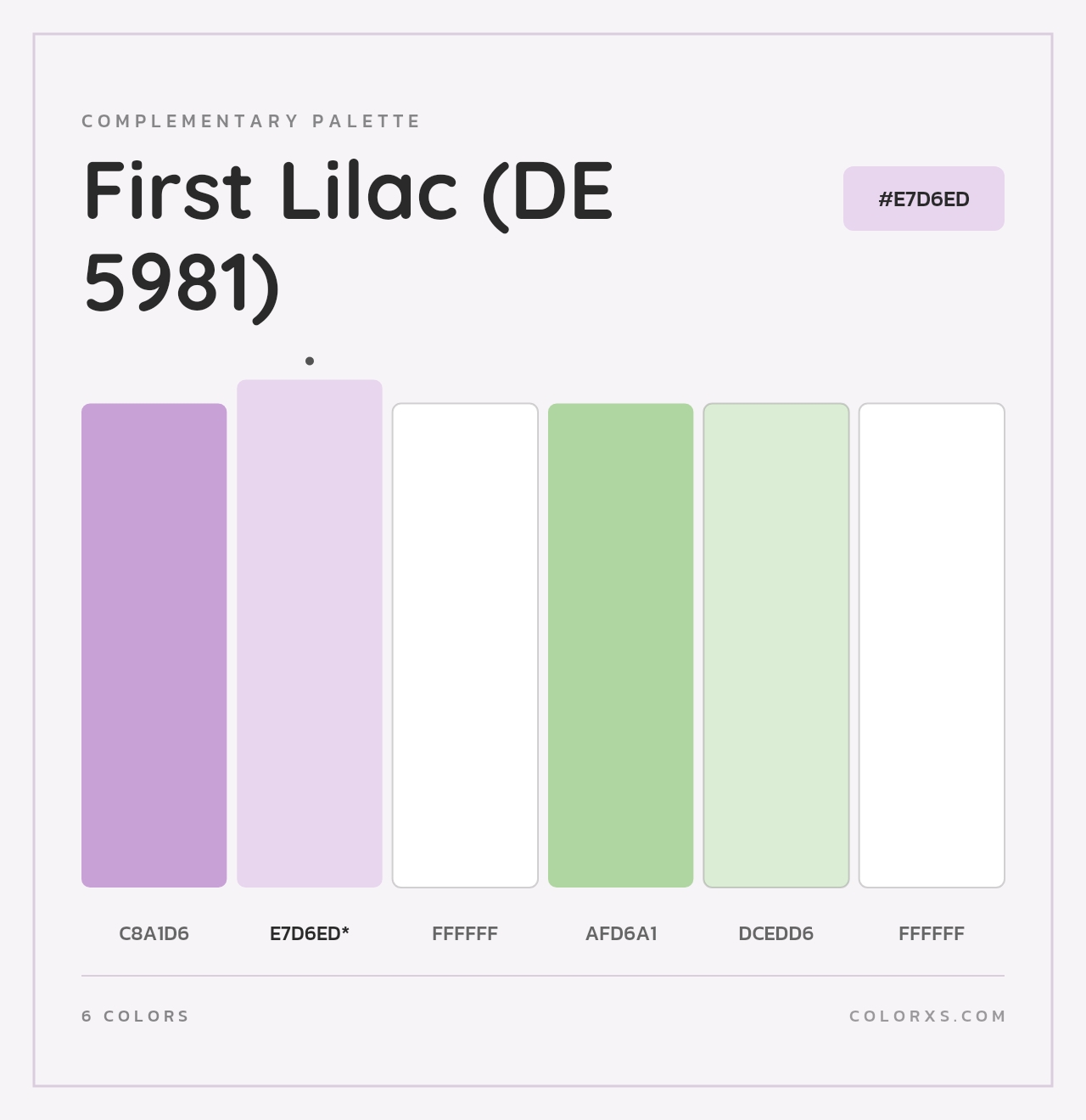 First Lilac (DE 5981) - Complementary Color Palette
