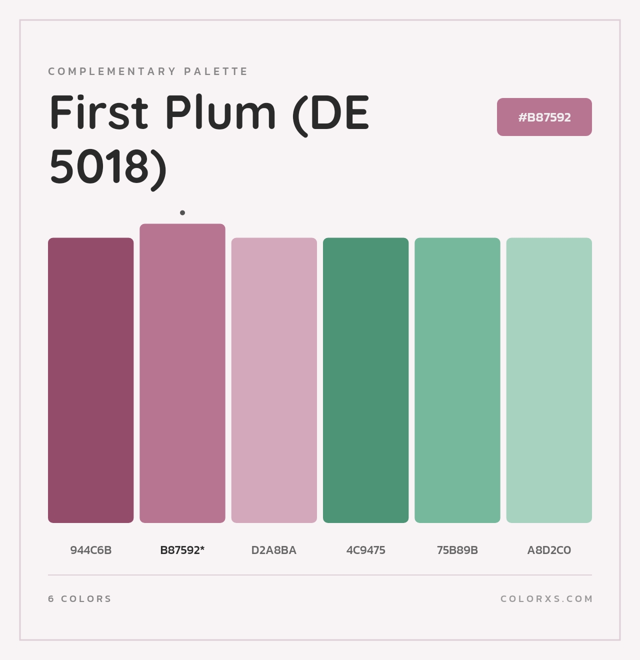 First Plum (DE 5018) - Complementary Color Palette