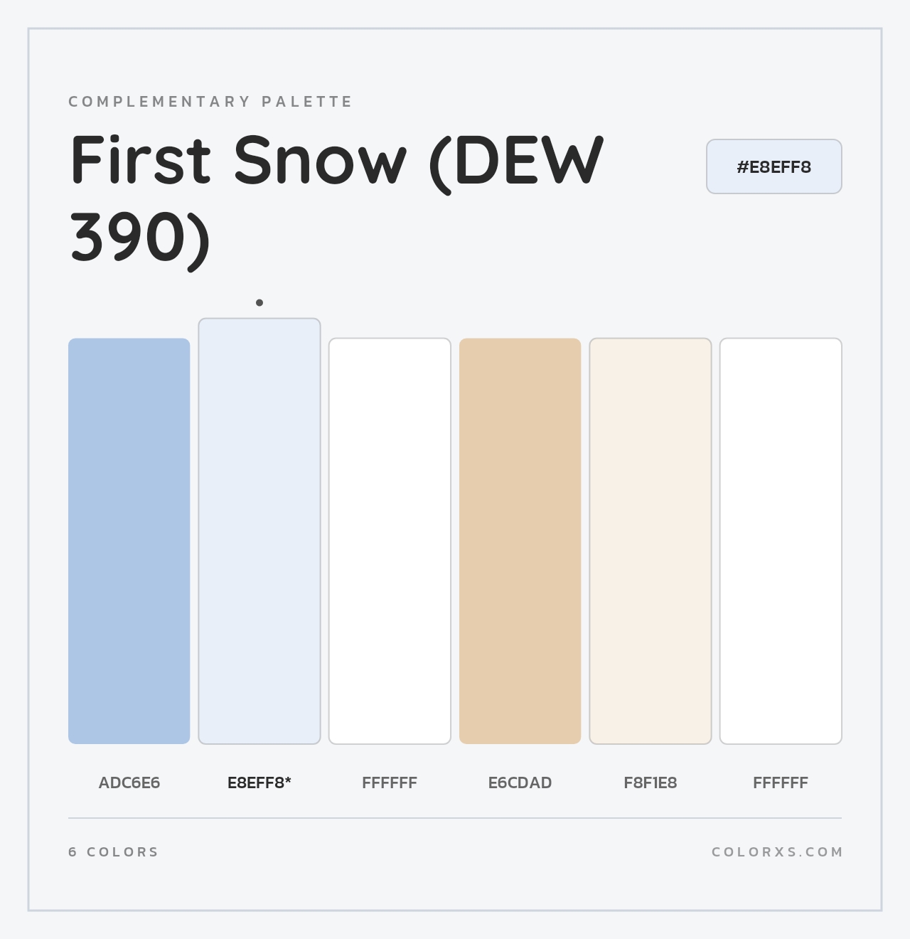 First Snow (DEW 390) - Complementary Color Palette