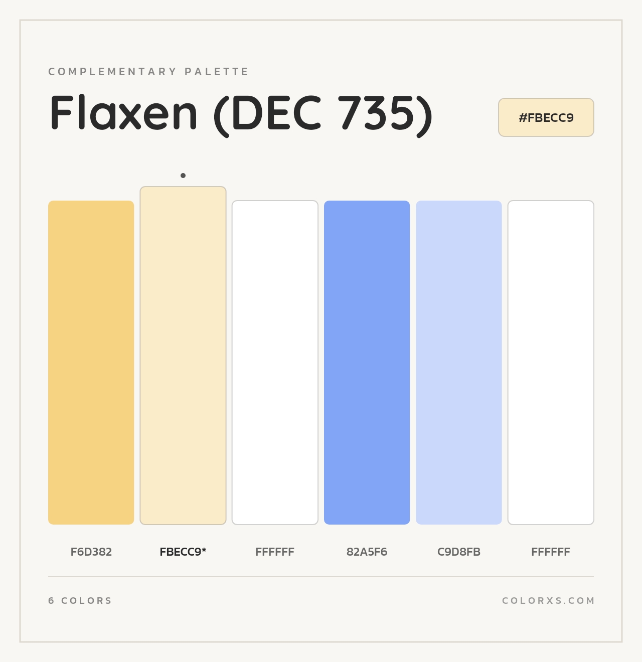 Flaxen (DEC 735) - Complementary Color Palette