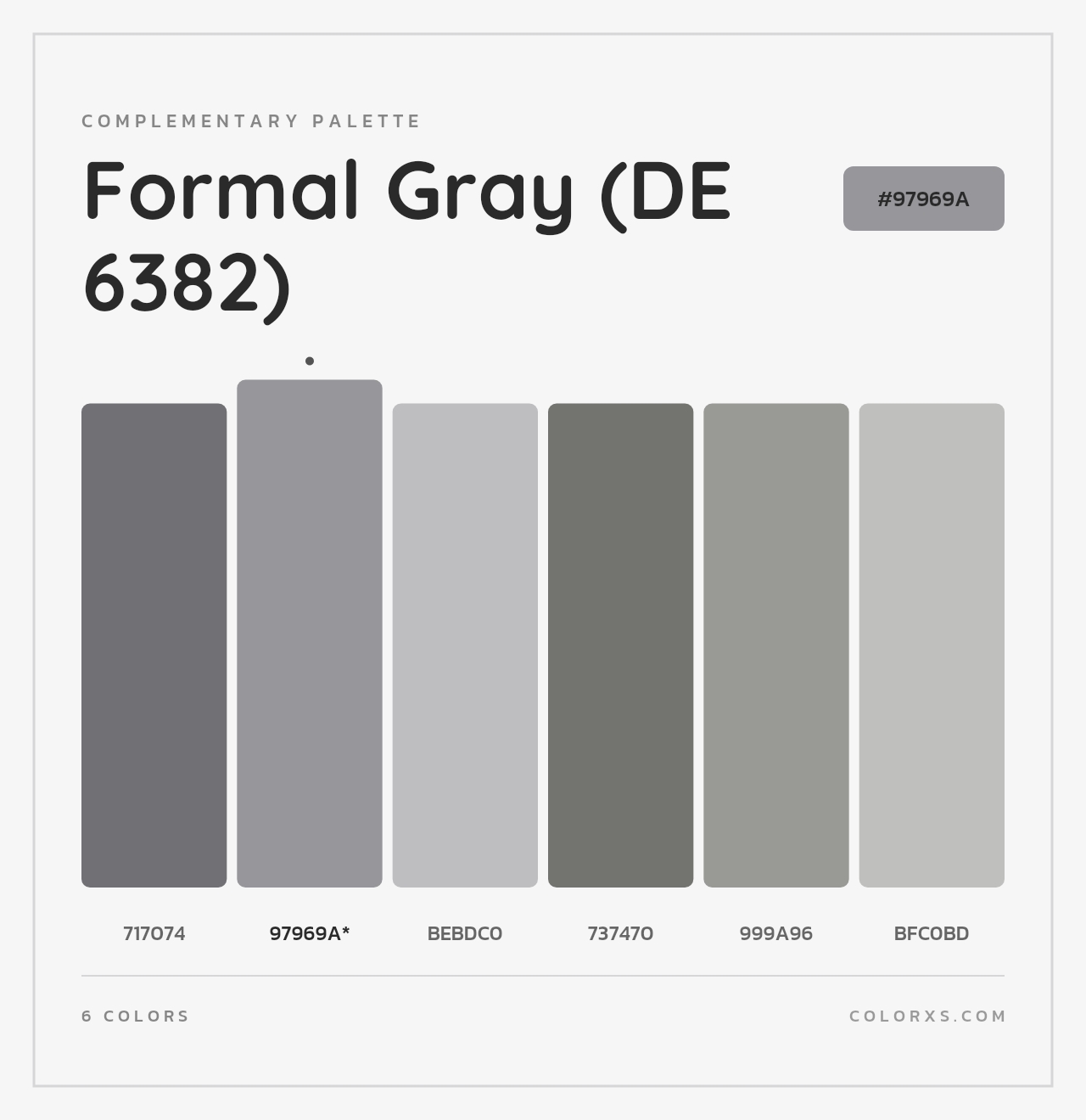 Formal Gray (DE 6382) - Complementary Color Palette