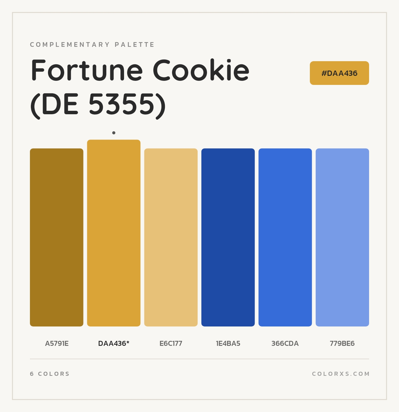Fortune Cookie (DE 5355) - Complementary Color Palette