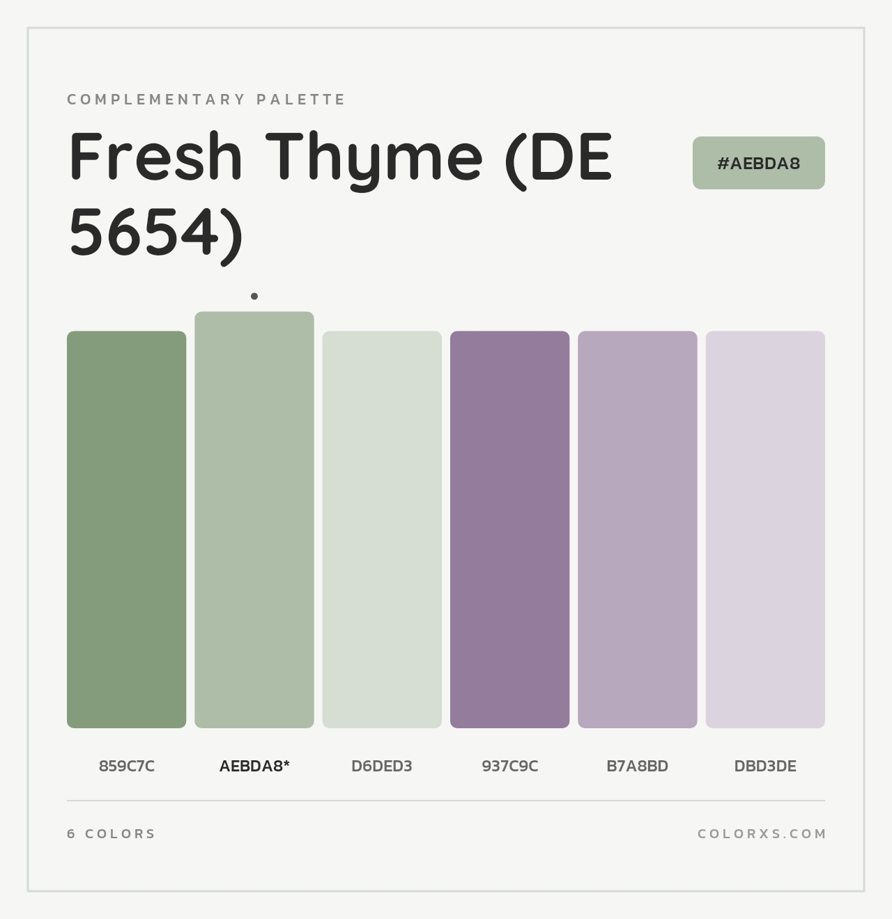 Fresh Thyme (DE 5654) - Complementary Color Palette