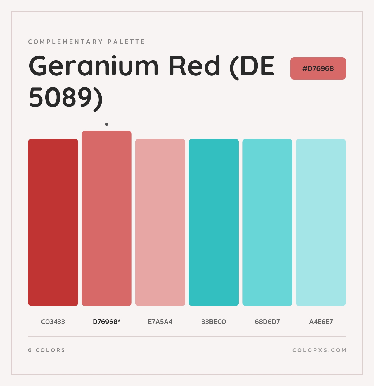 Geranium Red (DE 5089) - Complementary Color Palette