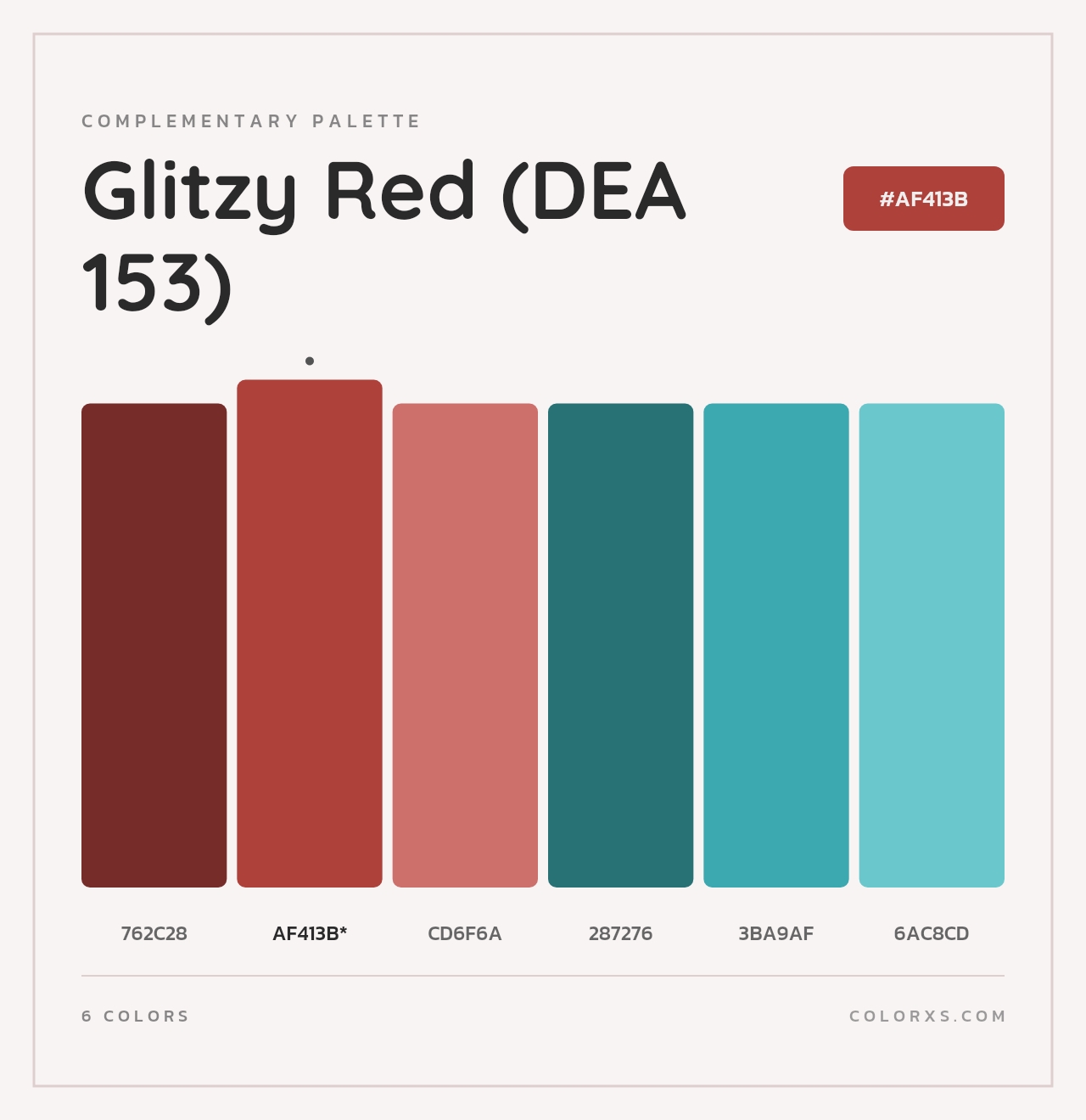 Glitzy Red (DEA 153) - Complementary Color Palette