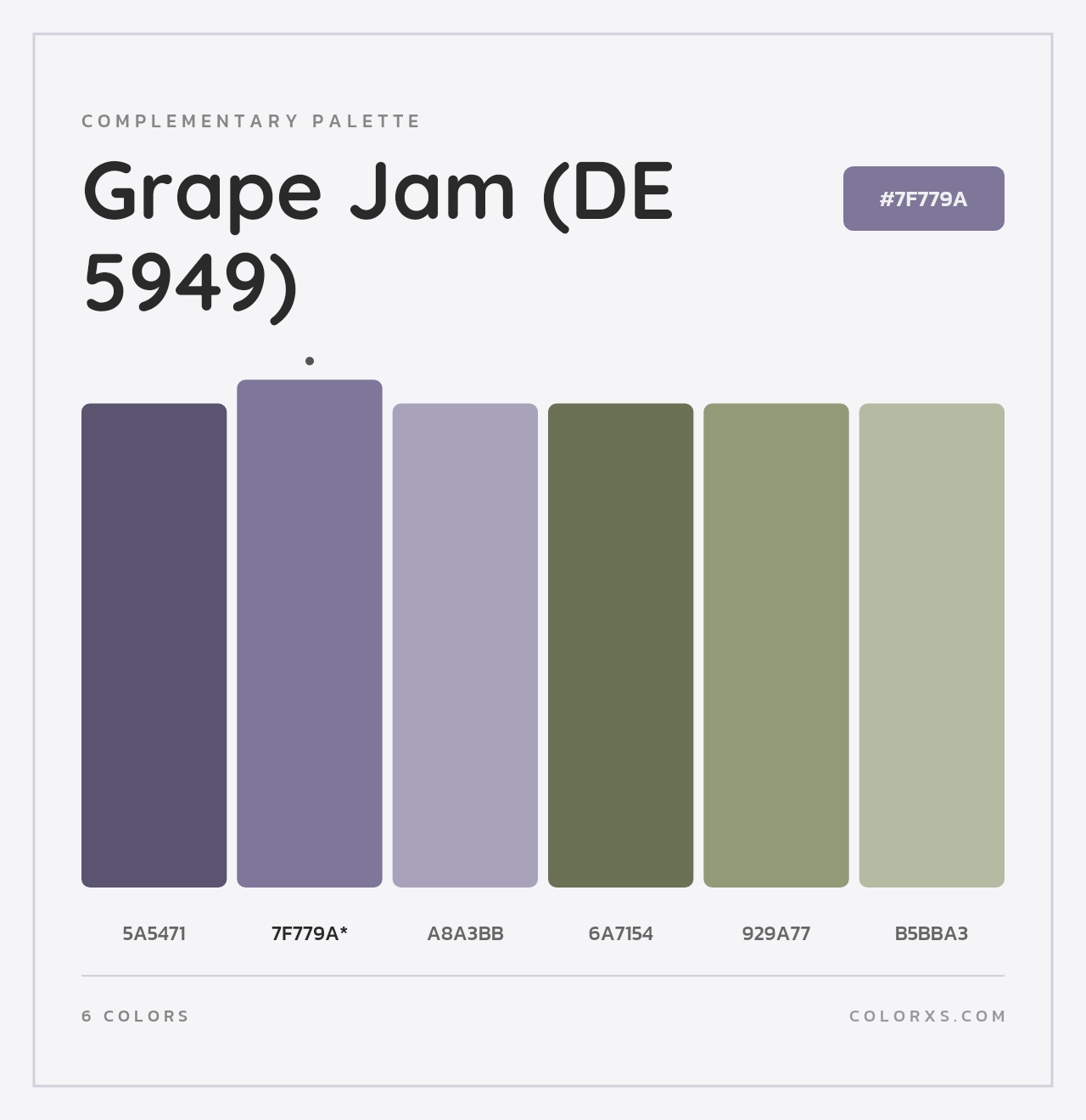 Grape Jam (DE 5949) - Complementary Color Palette