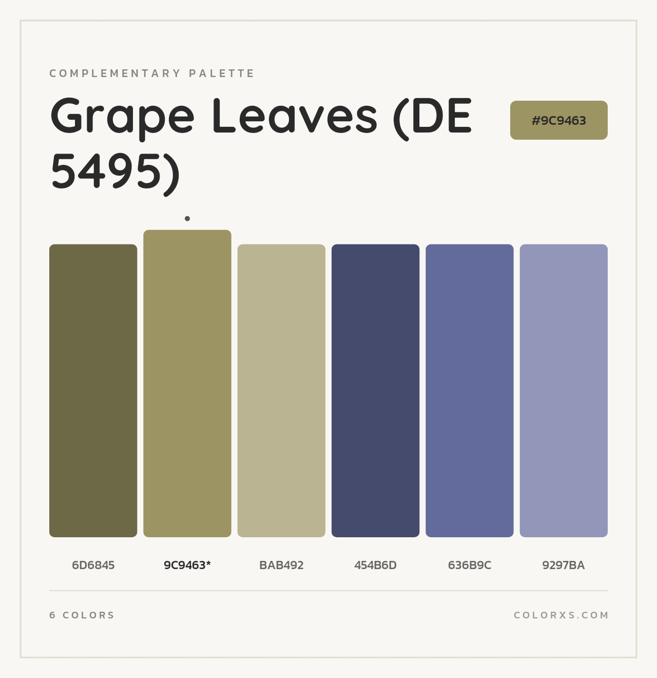 Grape Leaves (DE 5495) - Complementary Color Palette