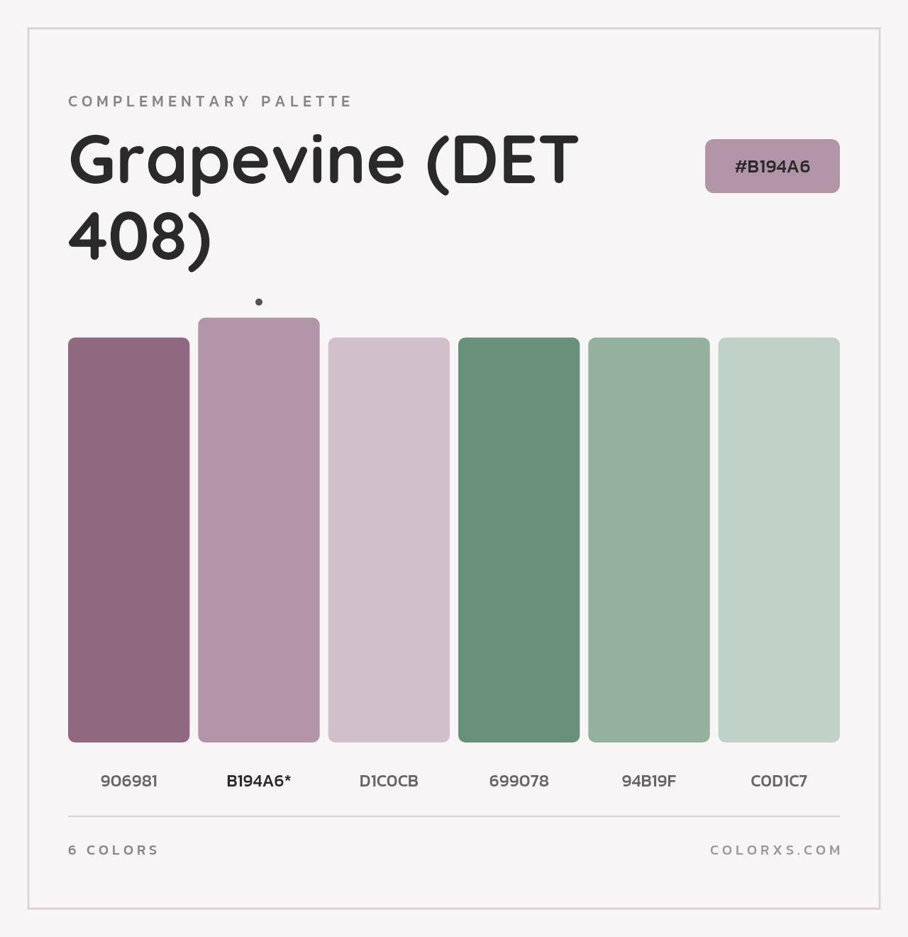 Grapevine (DET 408) - Complementary Color Palette