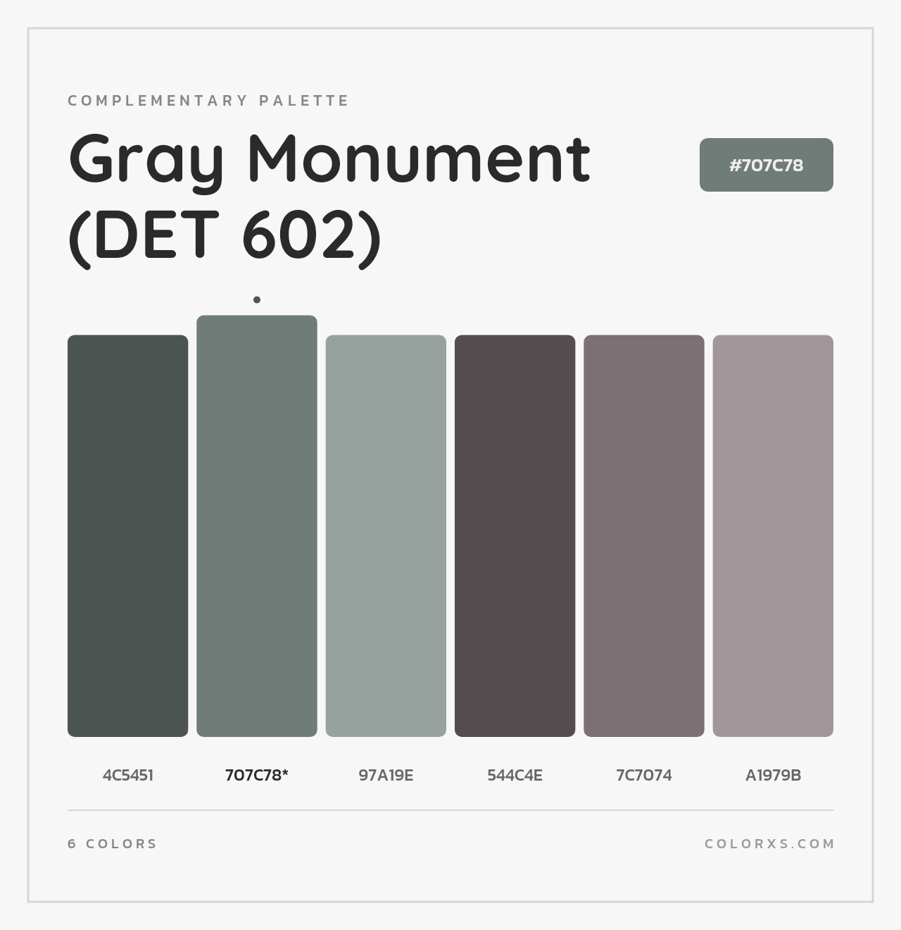 Gray Monument (DET 602) - Complementary Color Palette