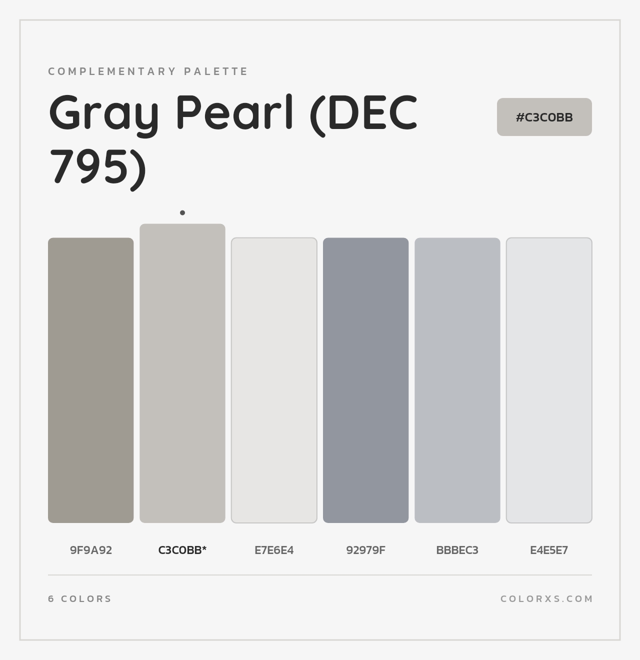 Gray Pearl (DEC 795) - Complementary Color Palette
