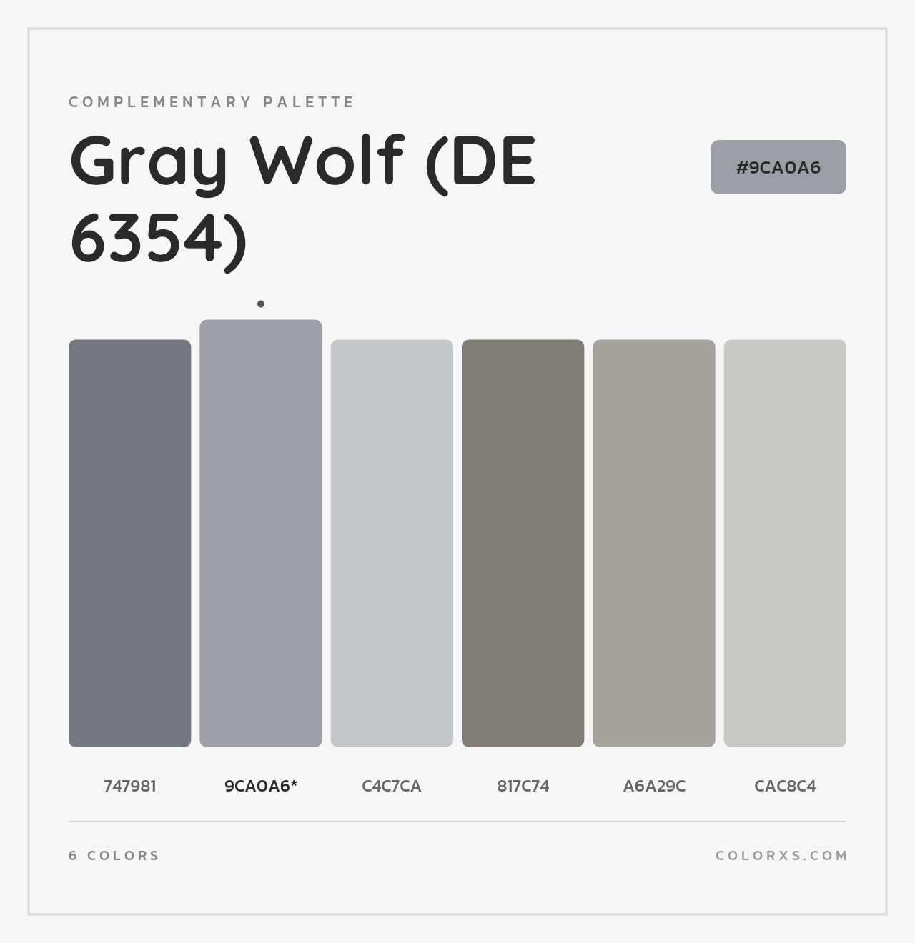 Gray Wolf (DE 6354) - Complementary Color Palette