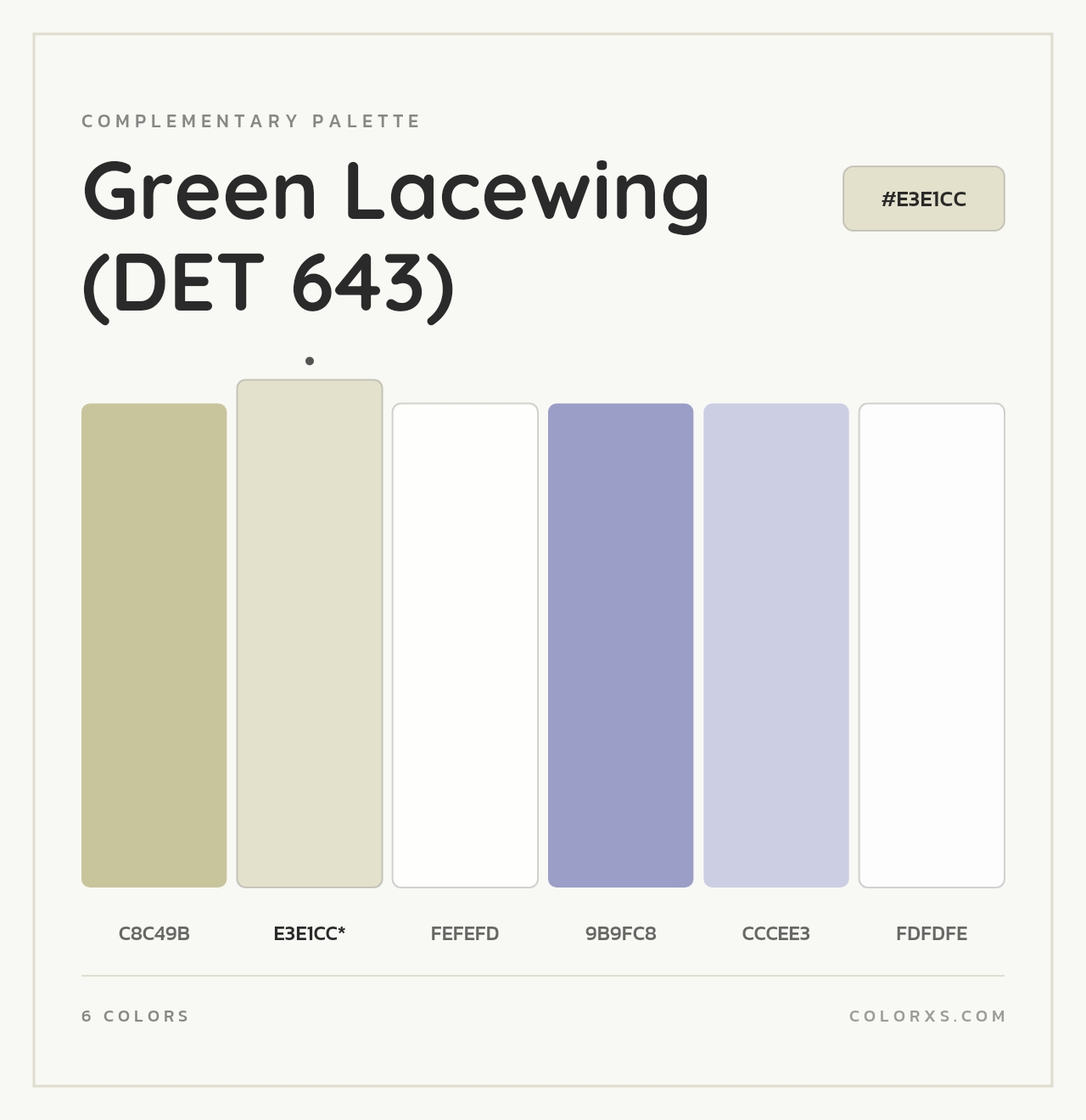 Green Lacewing (DET 643) - Complementary Color Palette