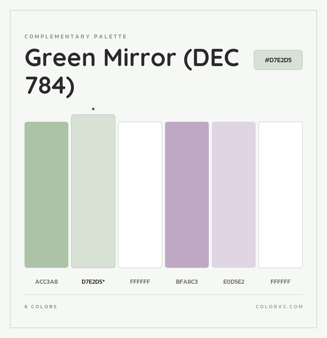 Green Mirror (DEC 784) - Complementary Color Palette