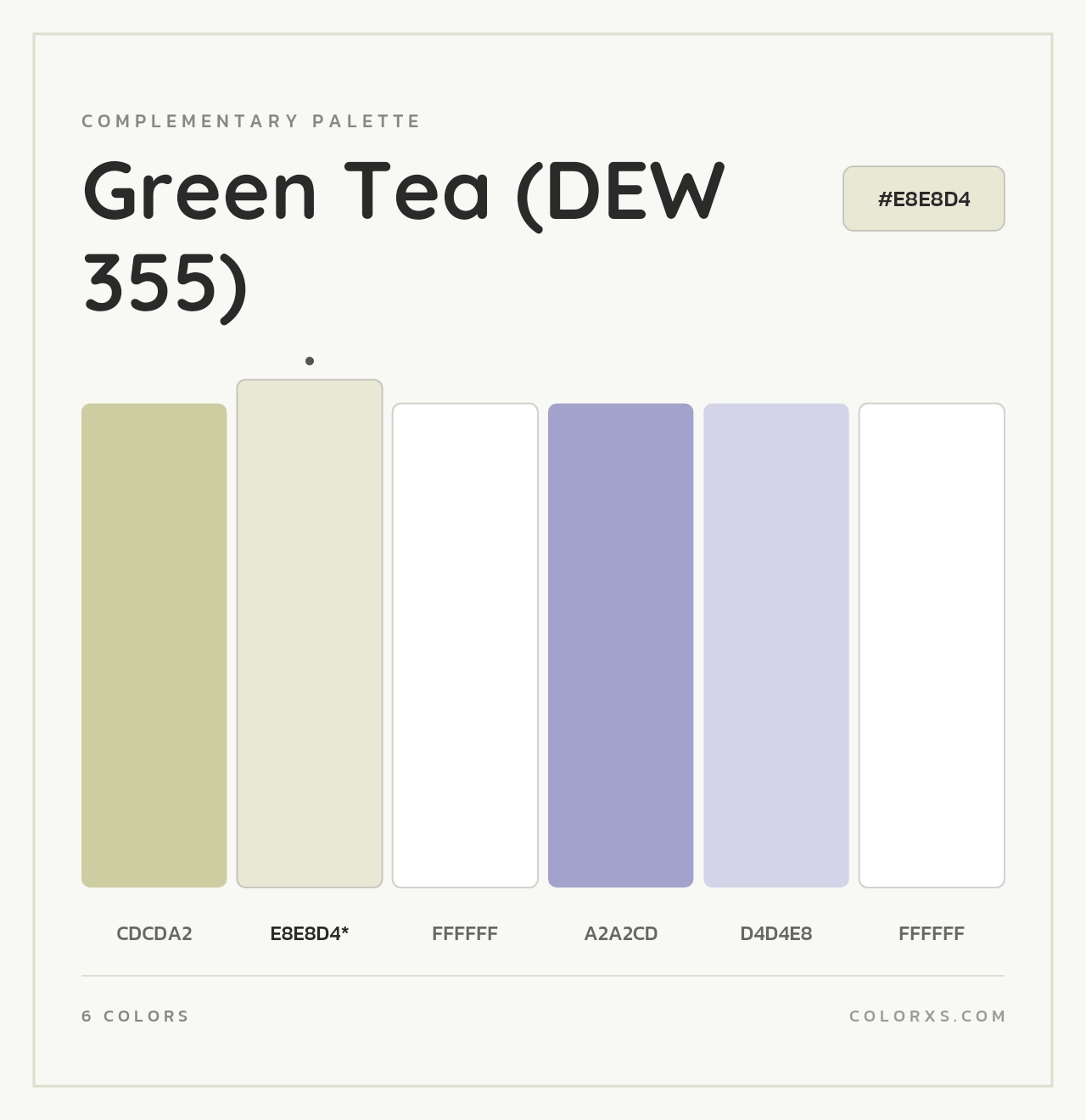Green Tea (DEW 355) - Complementary Color Palette