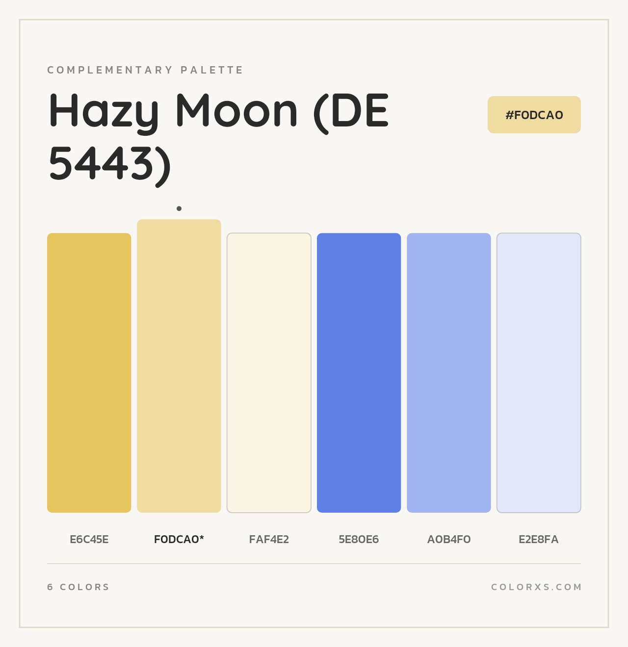 Hazy Moon (DE 5443) - Complementary Color Palette