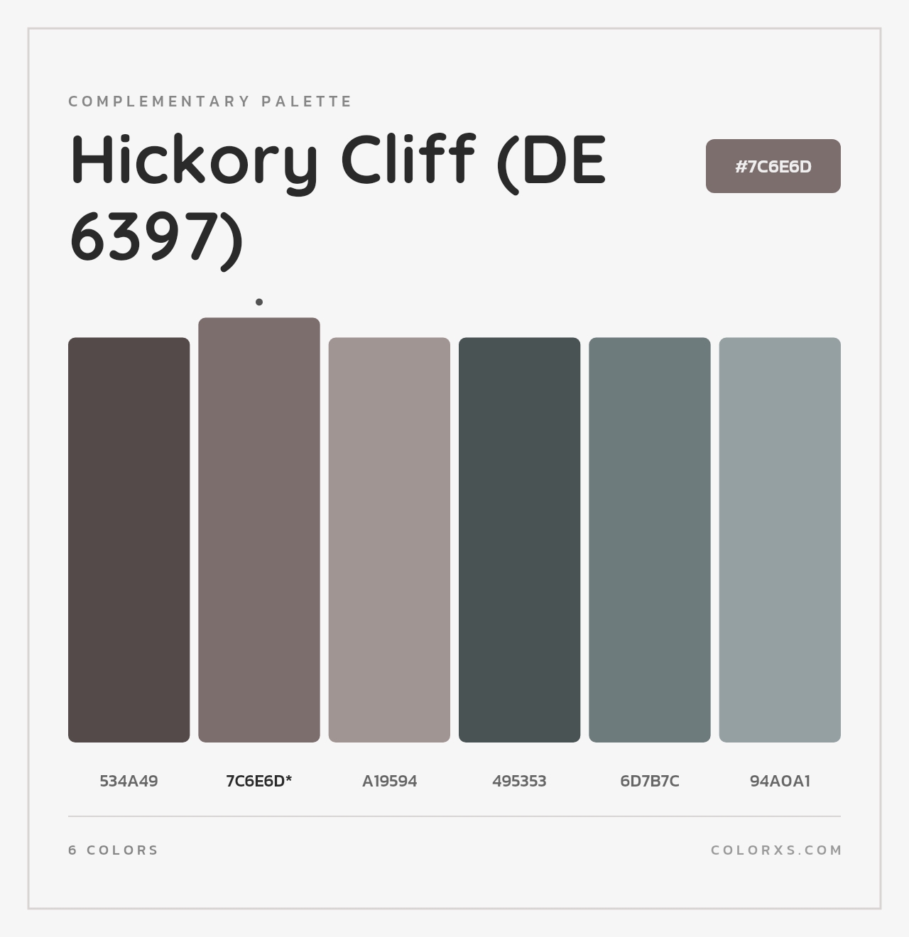 Hickory Cliff (DE 6397) - Complementary Color Palette
