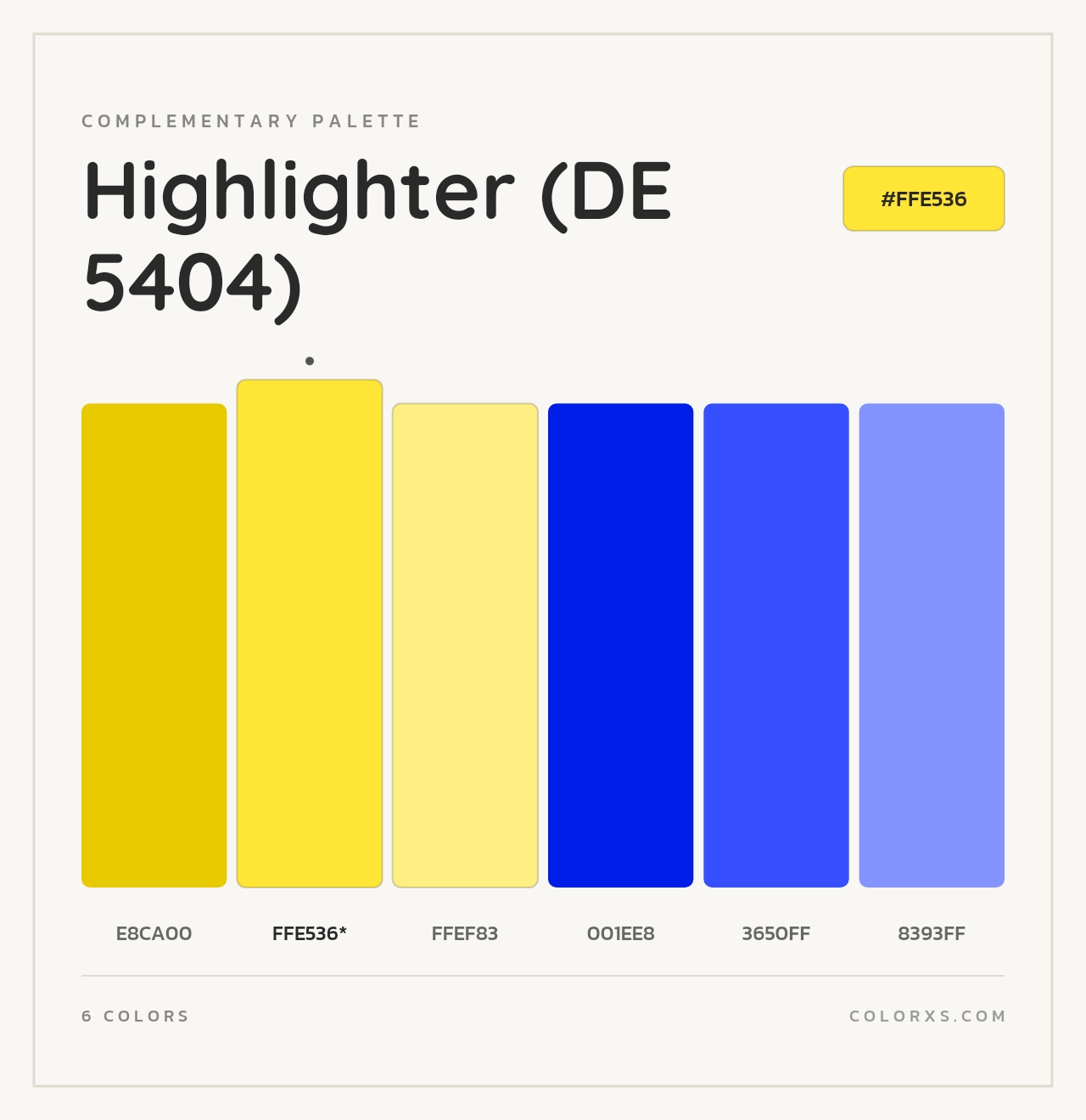 Highlighter (DE 5404) - Complementary Color Palette