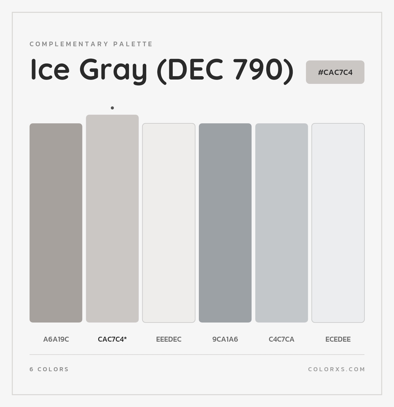 Ice Gray (DEC 790) - Complementary Color Palette