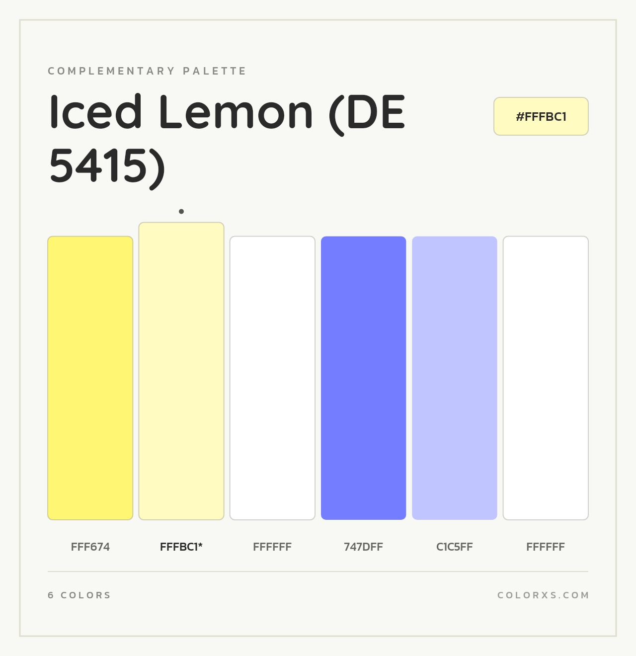Iced Lemon (DE 5415) - Complementary Color Palette