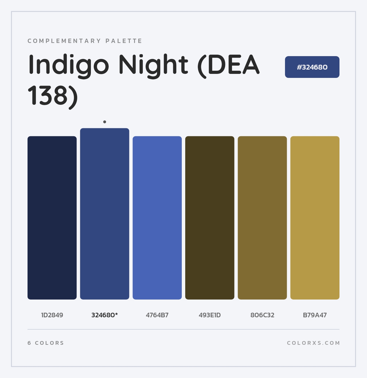 Indigo Night (DEA 138) - Complementary Color Palette