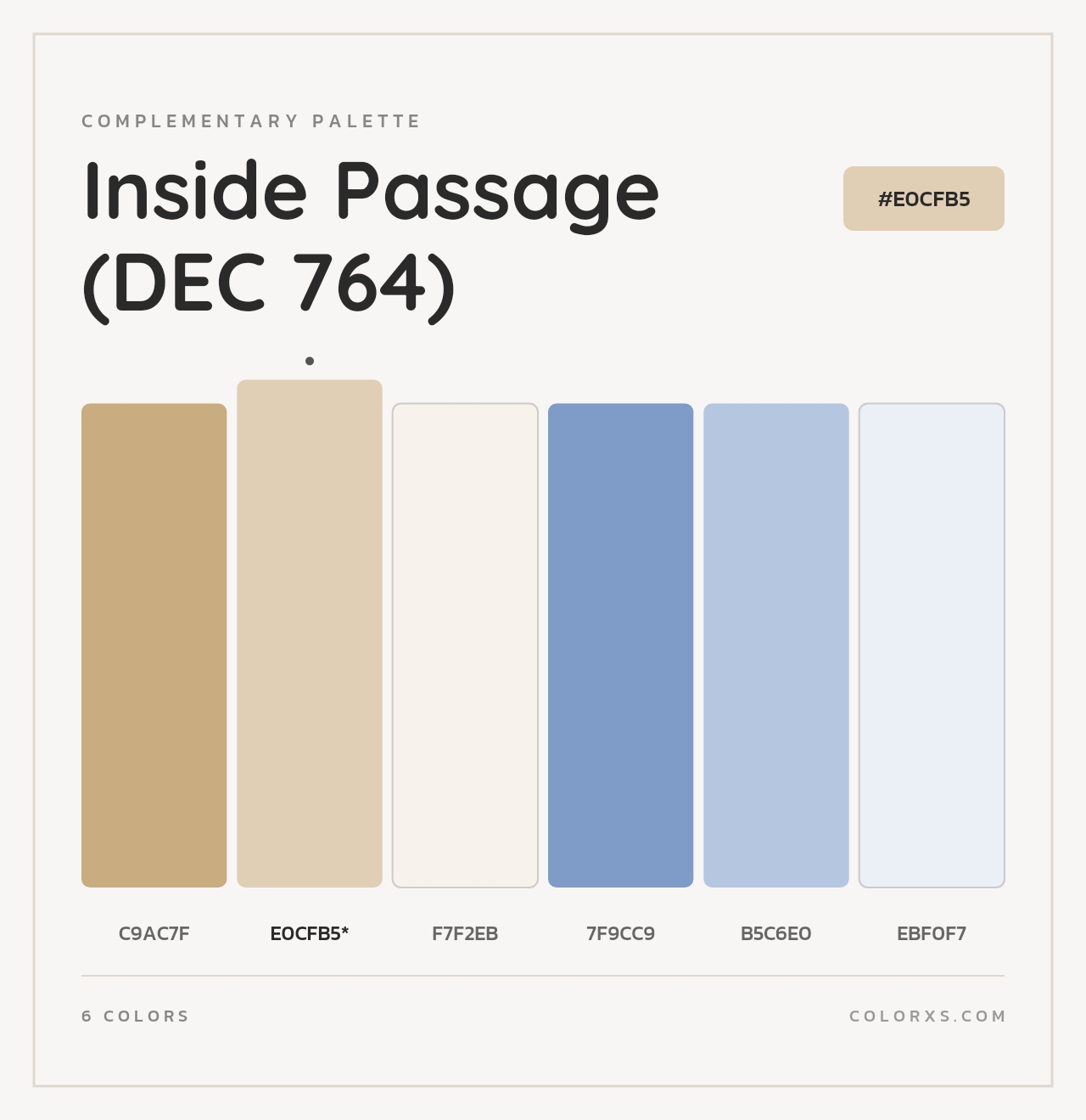 Inside Passage (DEC 764) - Complementary Color Palette