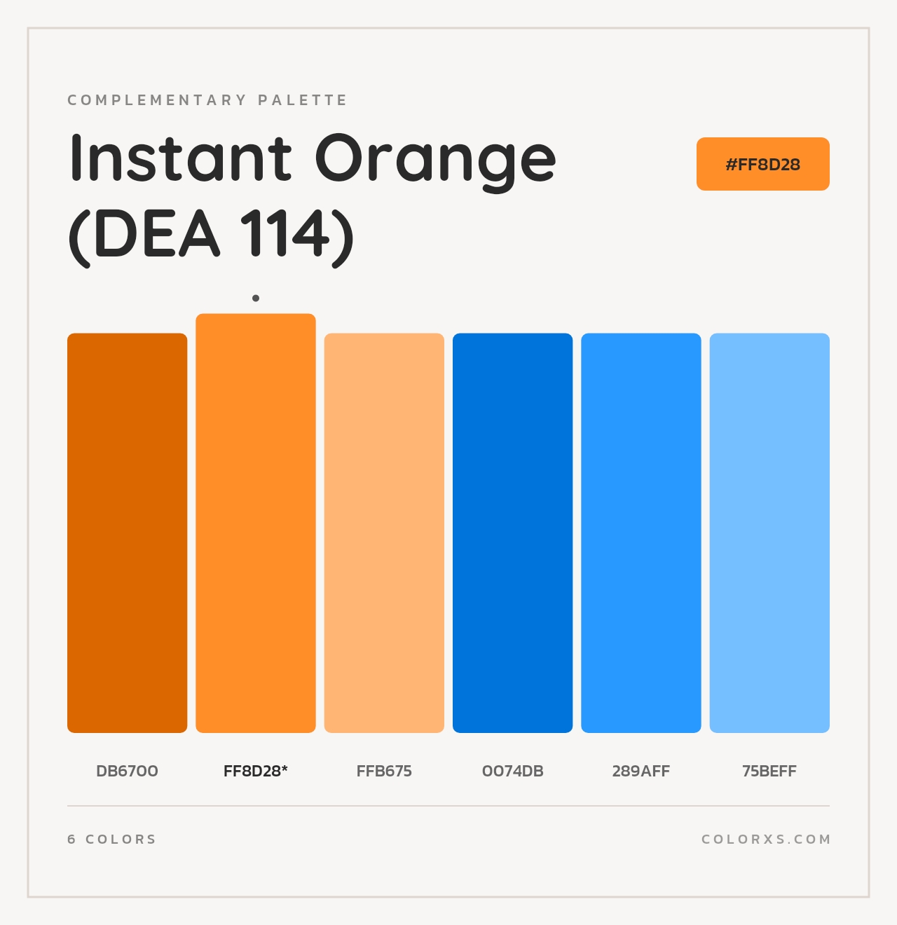 Instant Orange (DEA 114) - Complementary Color Palette
