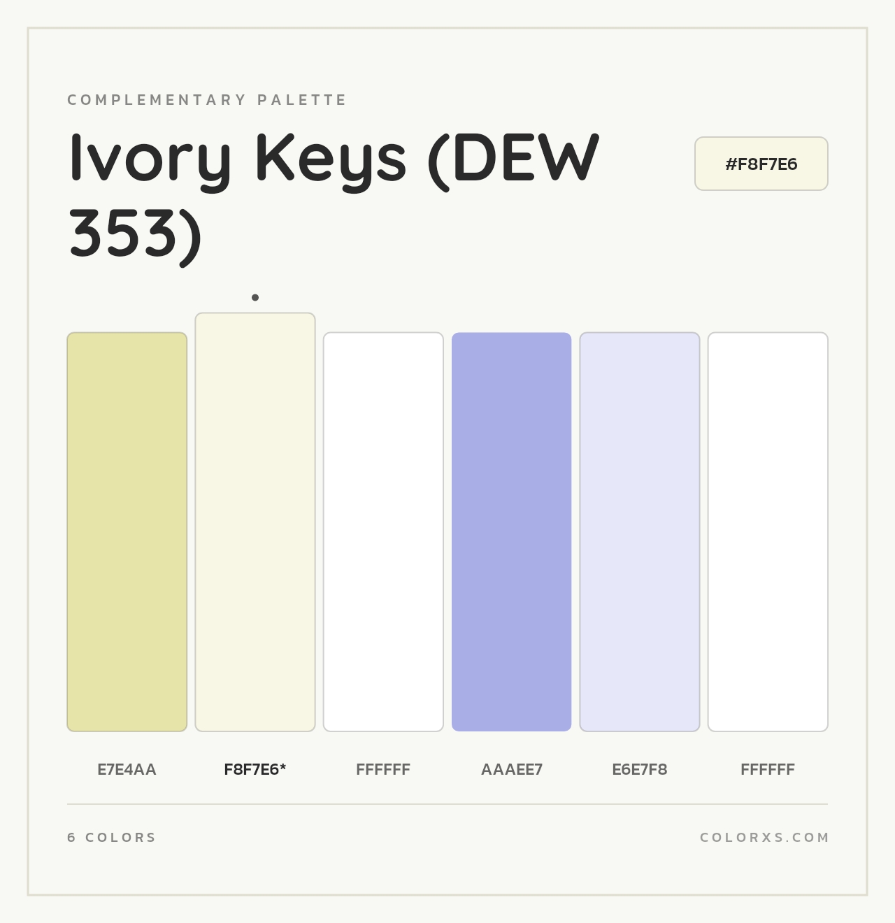 Ivory Keys (DEW 353) - Complementary Color Palette