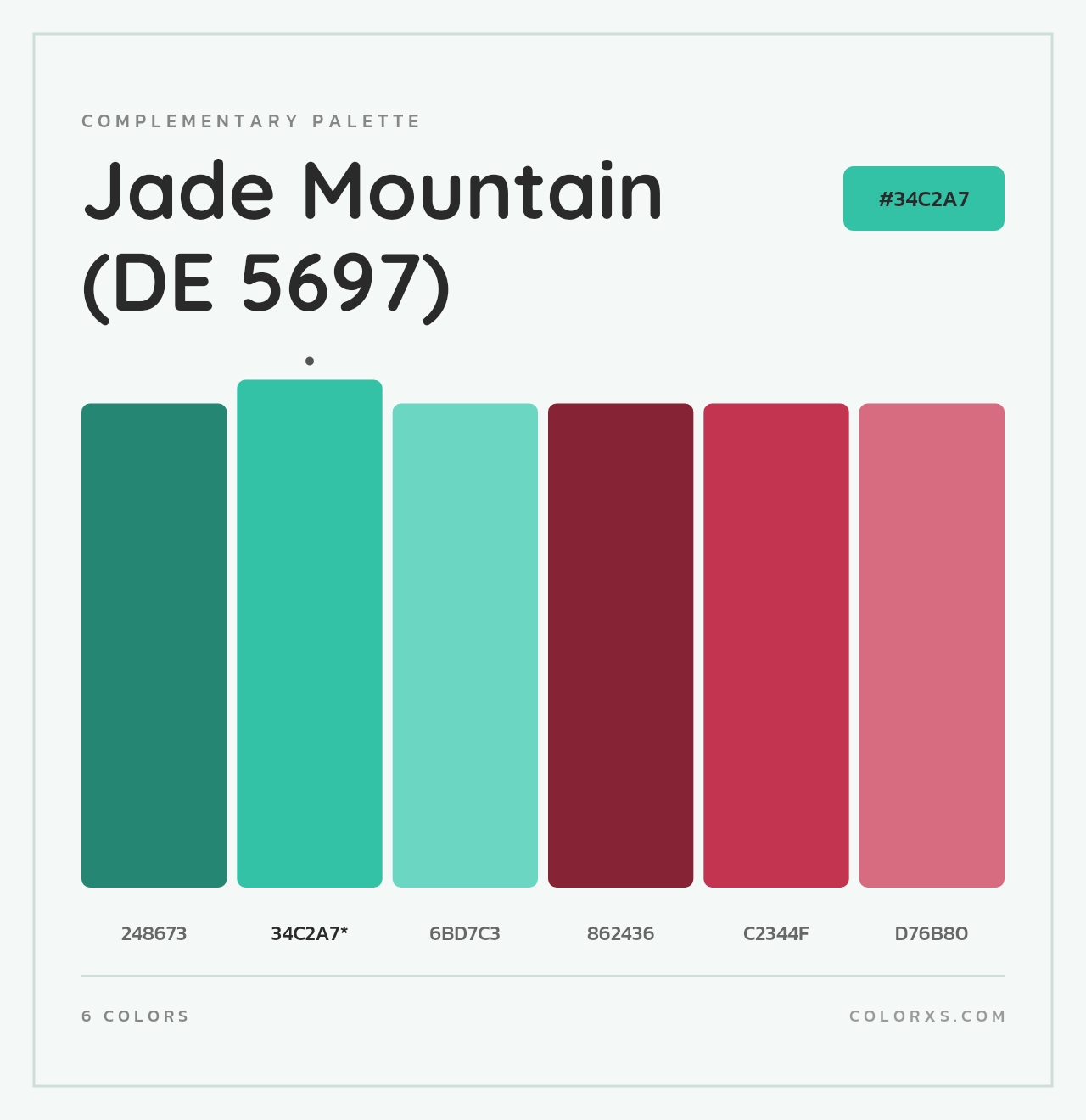 Jade Mountain (DE 5697) - Complementary Color Palette