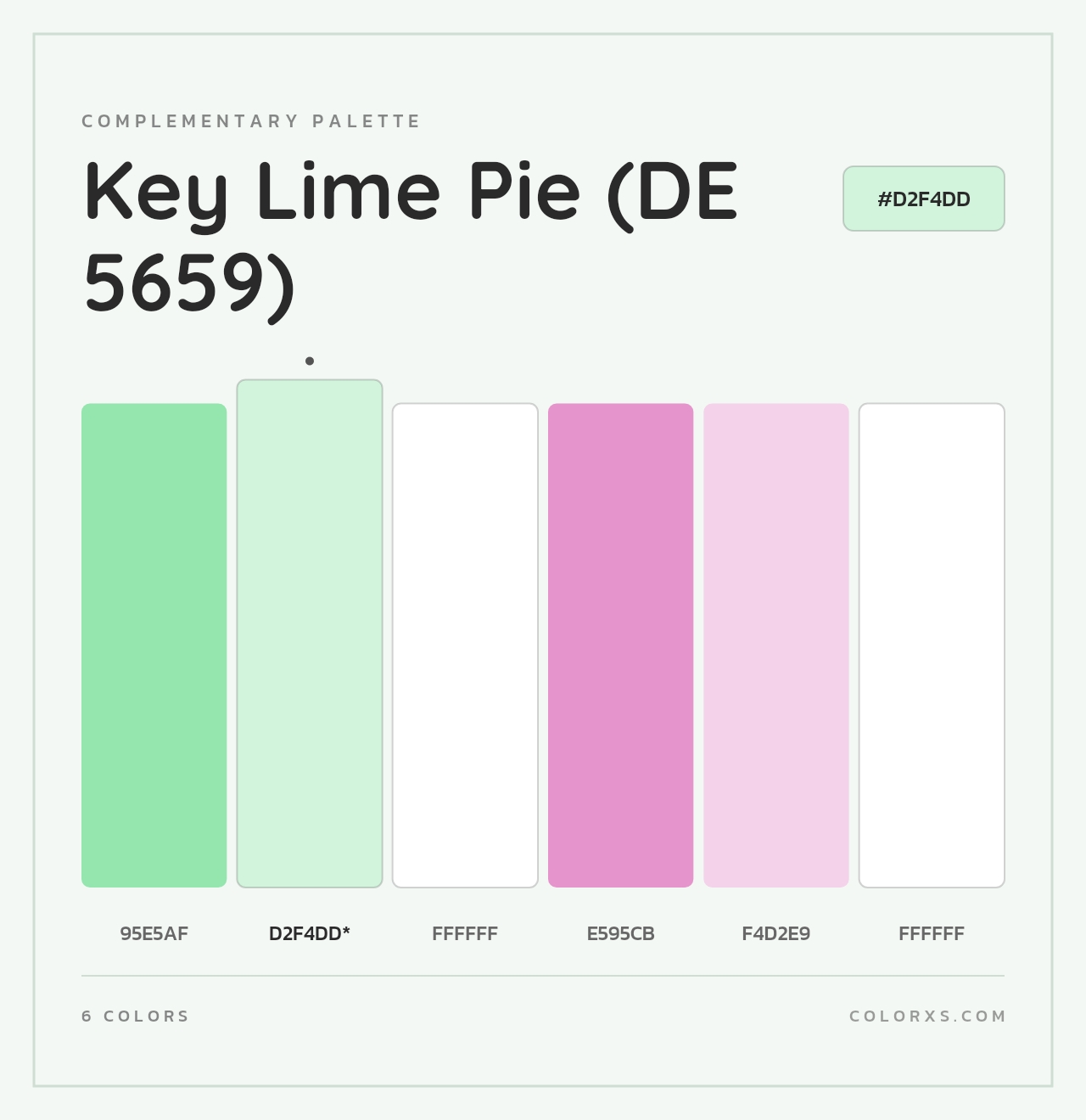 Key Lime Pie (DE 5659) - Complementary Color Palette