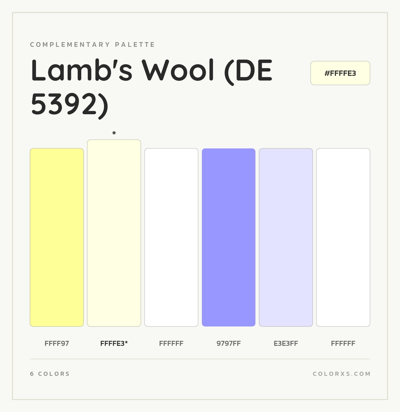 Lamb's Wool (DE 5392) - Complementary Color Palette