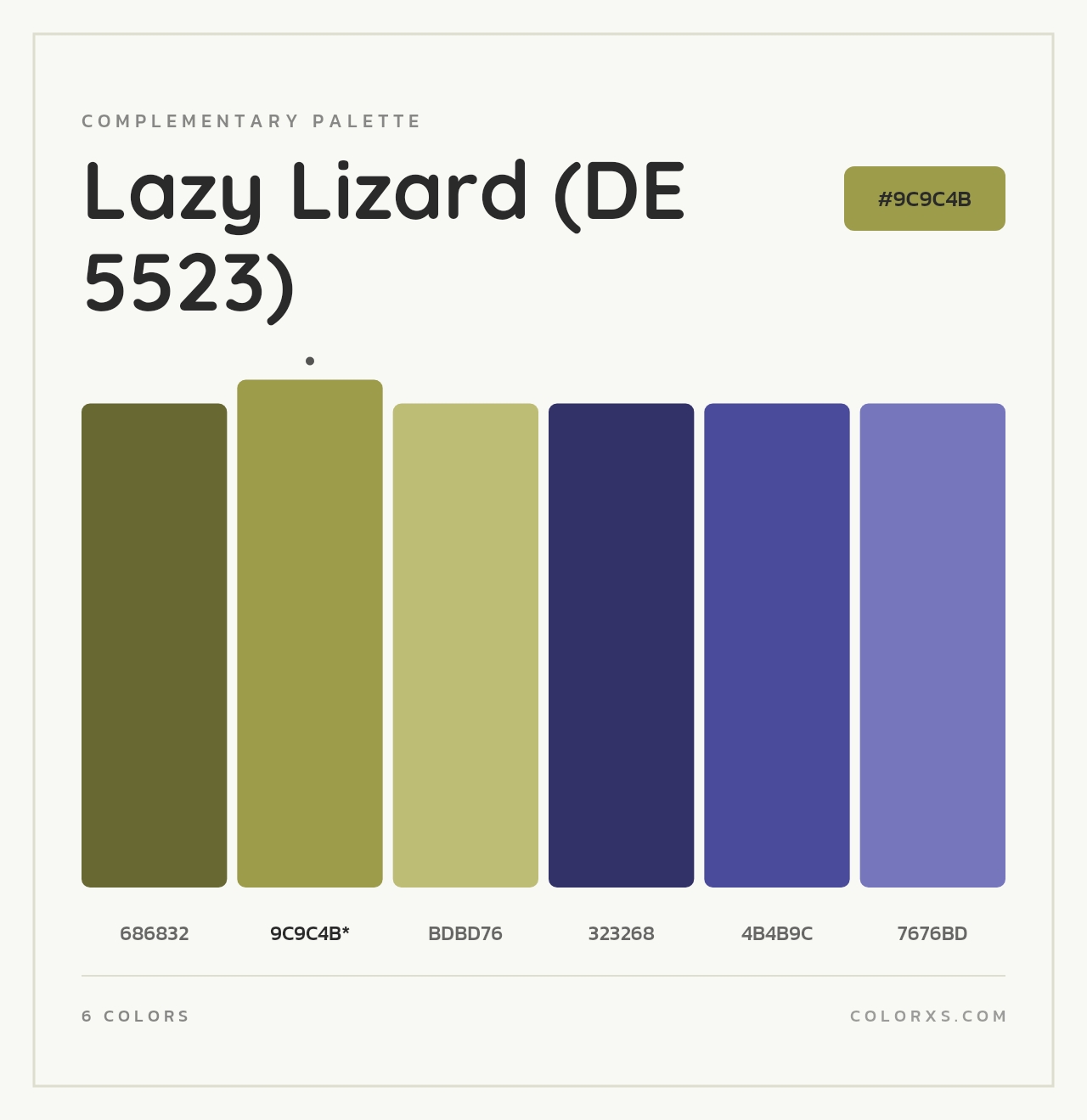 Lazy Lizard (DE 5523) - Complementary Color Palette