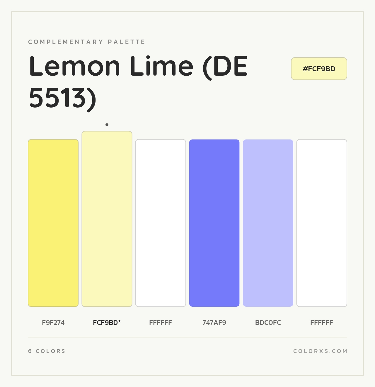 Lemon Lime (DE 5513) - Complementary Color Palette