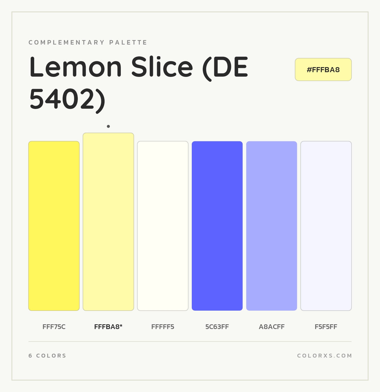 Lemon Slice (DE 5402) - Complementary Color Palette