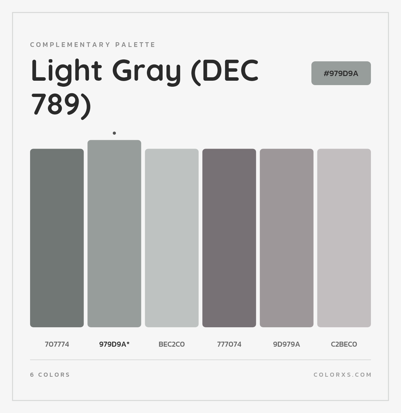 Light Gray (DEC 789) - Complementary Color Palette