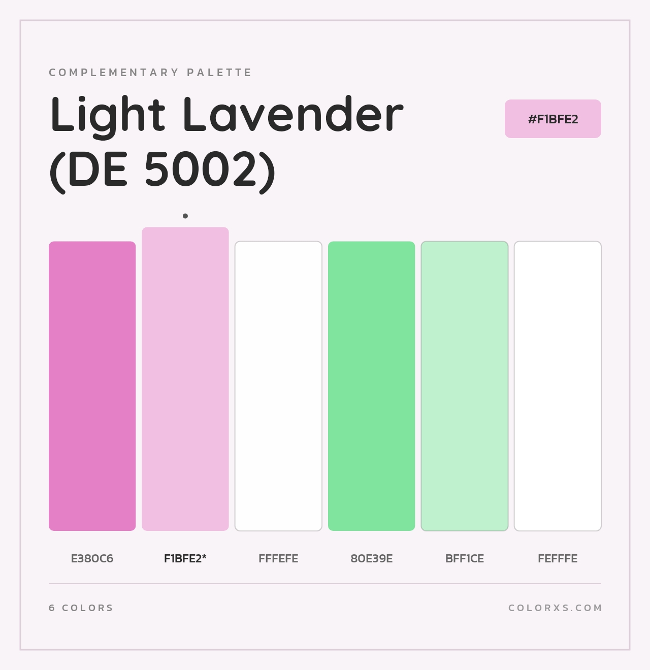 Light Lavender (DE 5002) - Complementary Color Palette