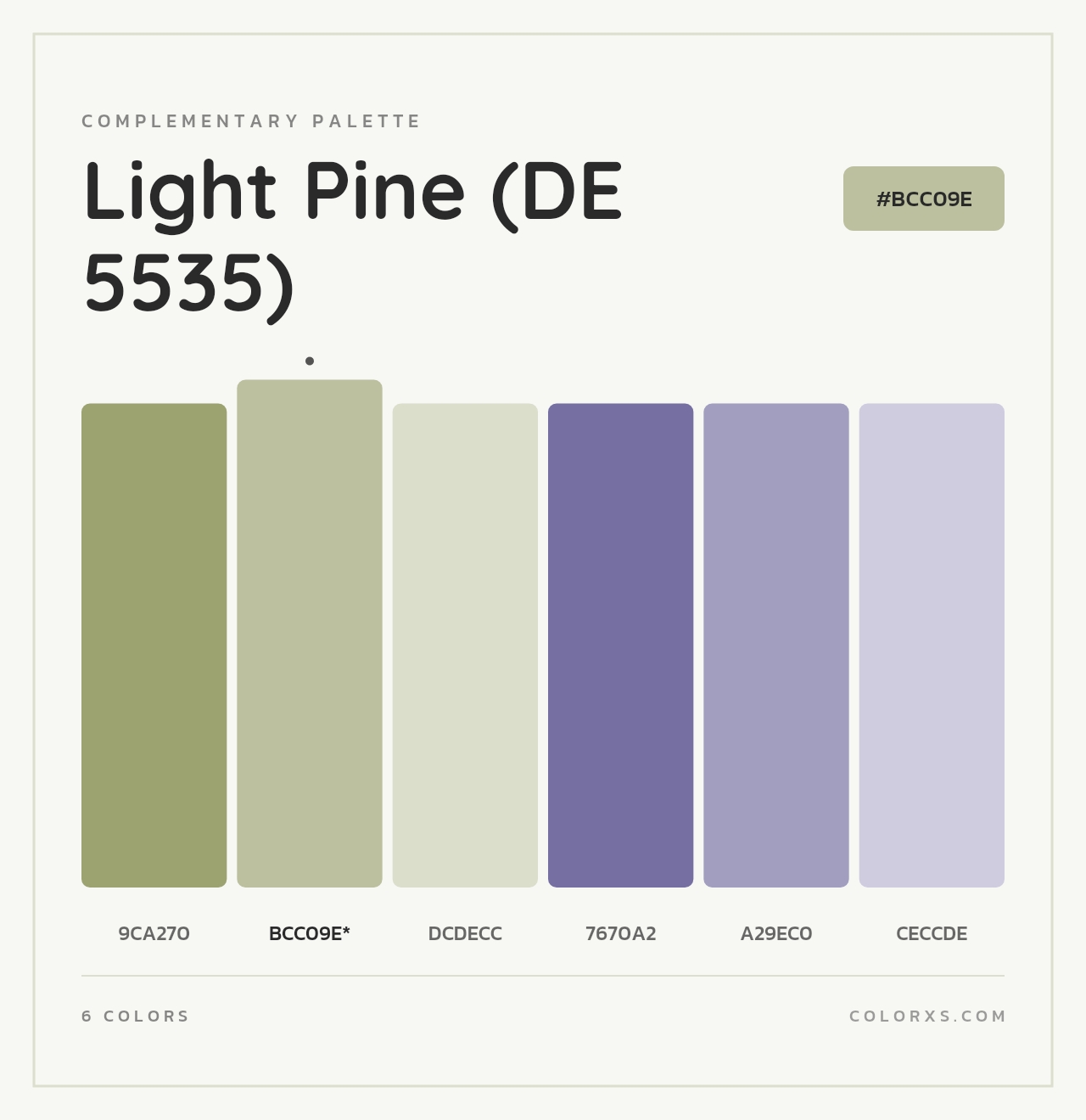 Light Pine (DE 5535) - Complementary Color Palette