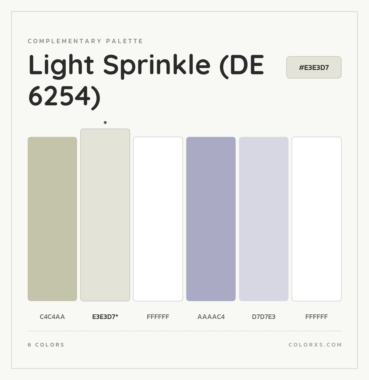 Light Sprinkle (DE 6254) - Complementary Color Palette