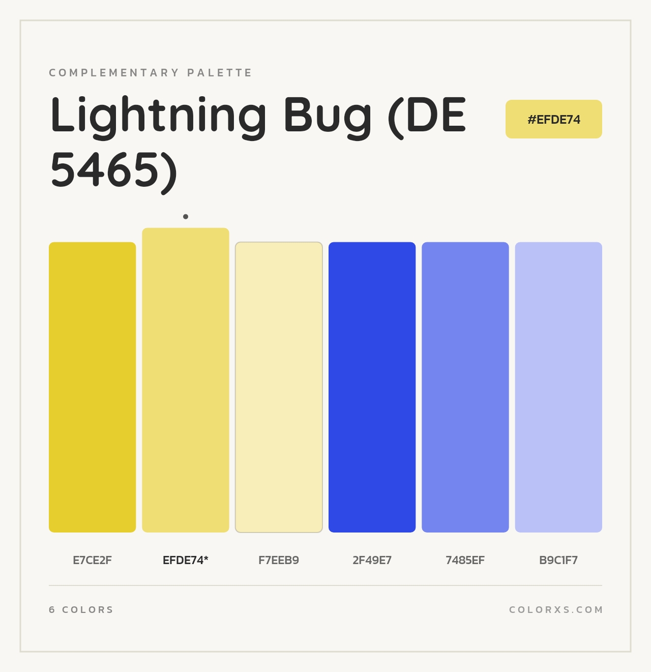 Lightning Bug (DE 5465) - Complementary Color Palette