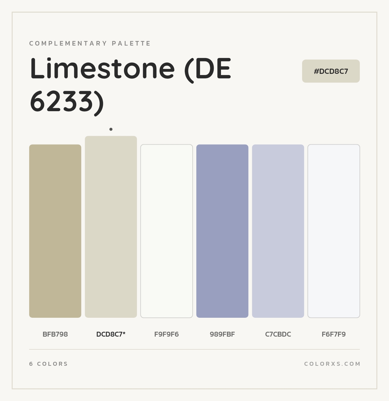 Limestone (DE 6233) - Complementary Color Palette
