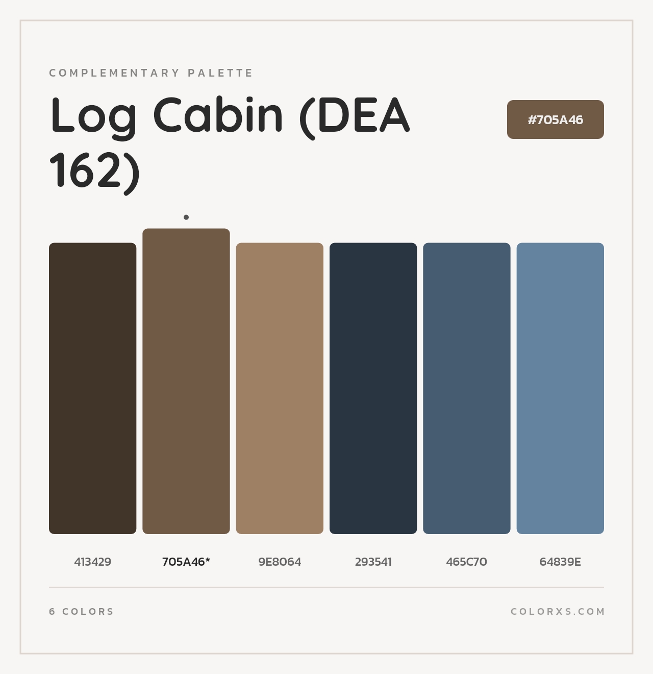Log Cabin (DEA 162) - Complementary Color Palette