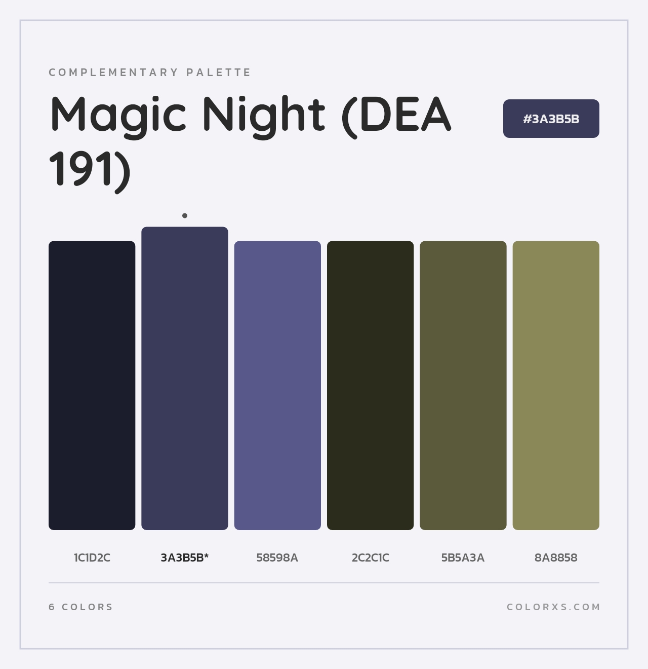 Magic Night (DEA 191) - Complementary Color Palette