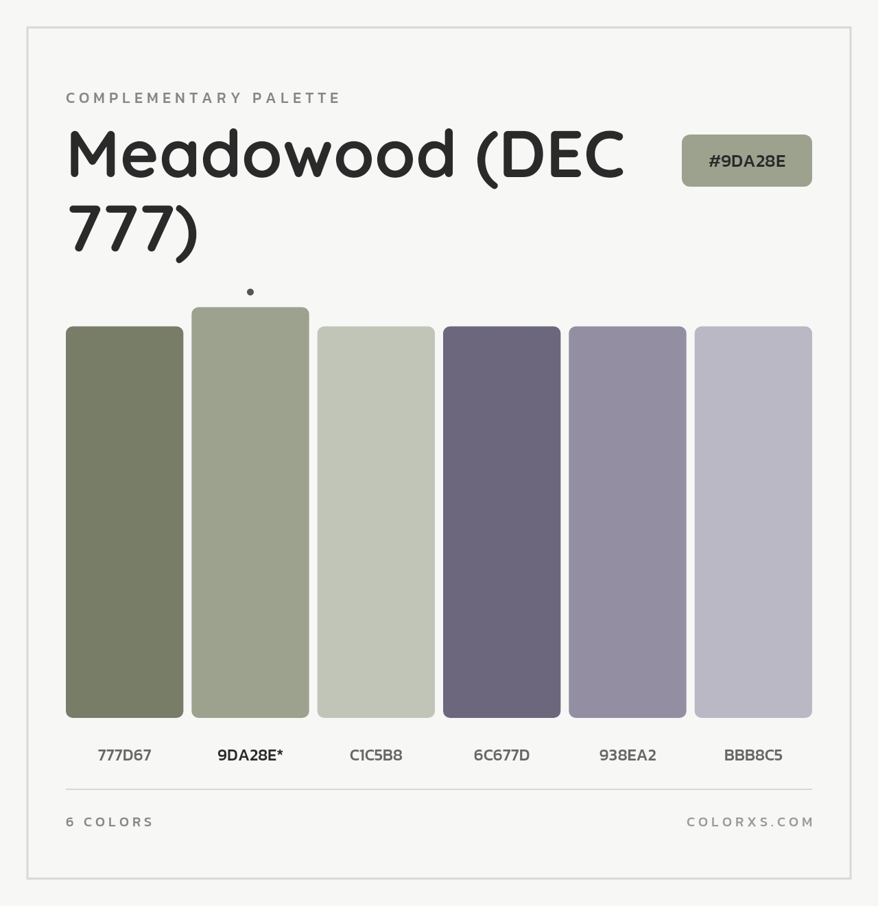 Meadowood (DEC 777) - Complementary Color Palette