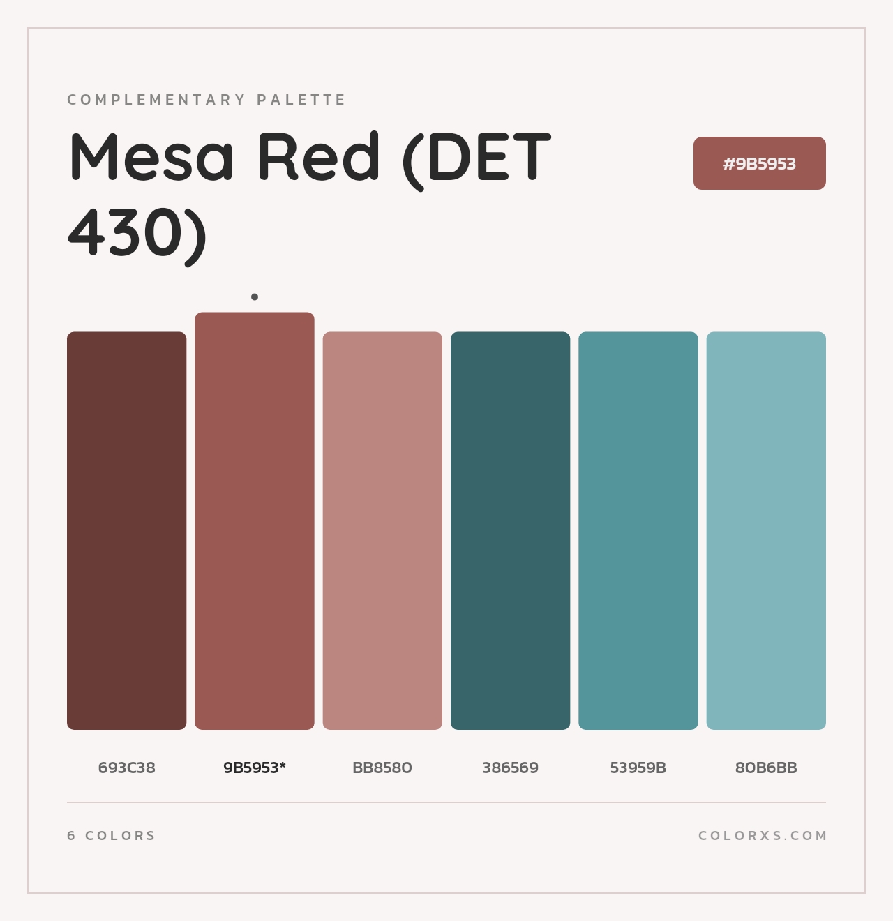 Mesa Red (DET 430) - Complementary Color Palette